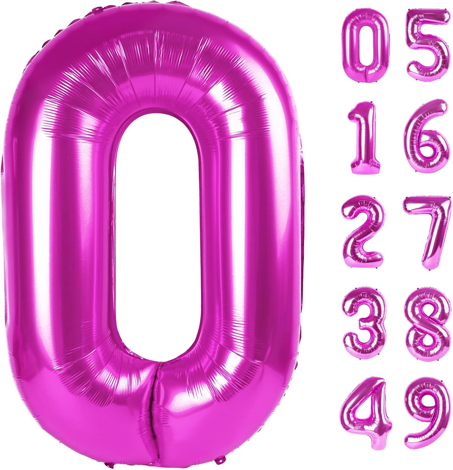 Rosy Purple Helium Number Balloon 40 Inch, Giant Foil Rosy Purple Number 0 Birthday Balloons, Large Numbers 10 20 30 40 50 60 70 80 90 100 2026, Party Celebration Supplies Decorations