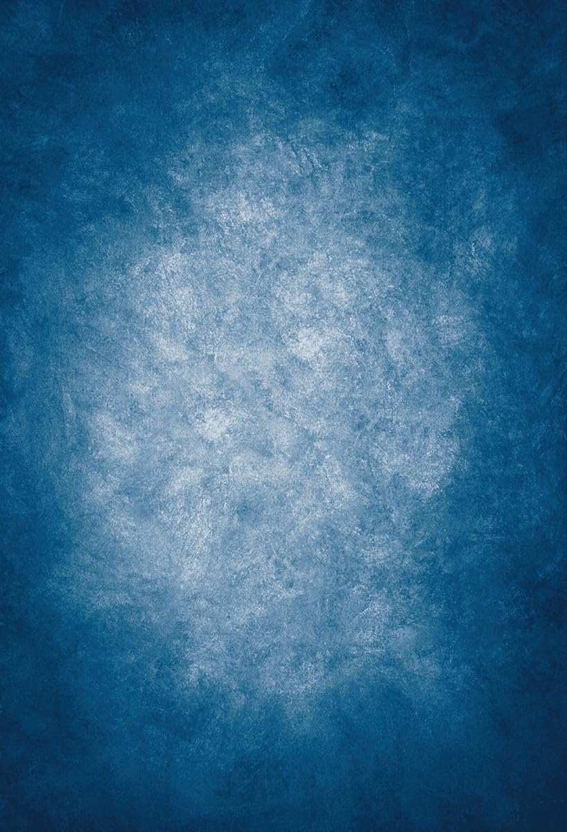 8x10ft Dark Blue Gradient Portrait Photo Backdrops Bright Center Abstract Photography Backdrop for Studio Photo Booth Prop Banner Decor Background