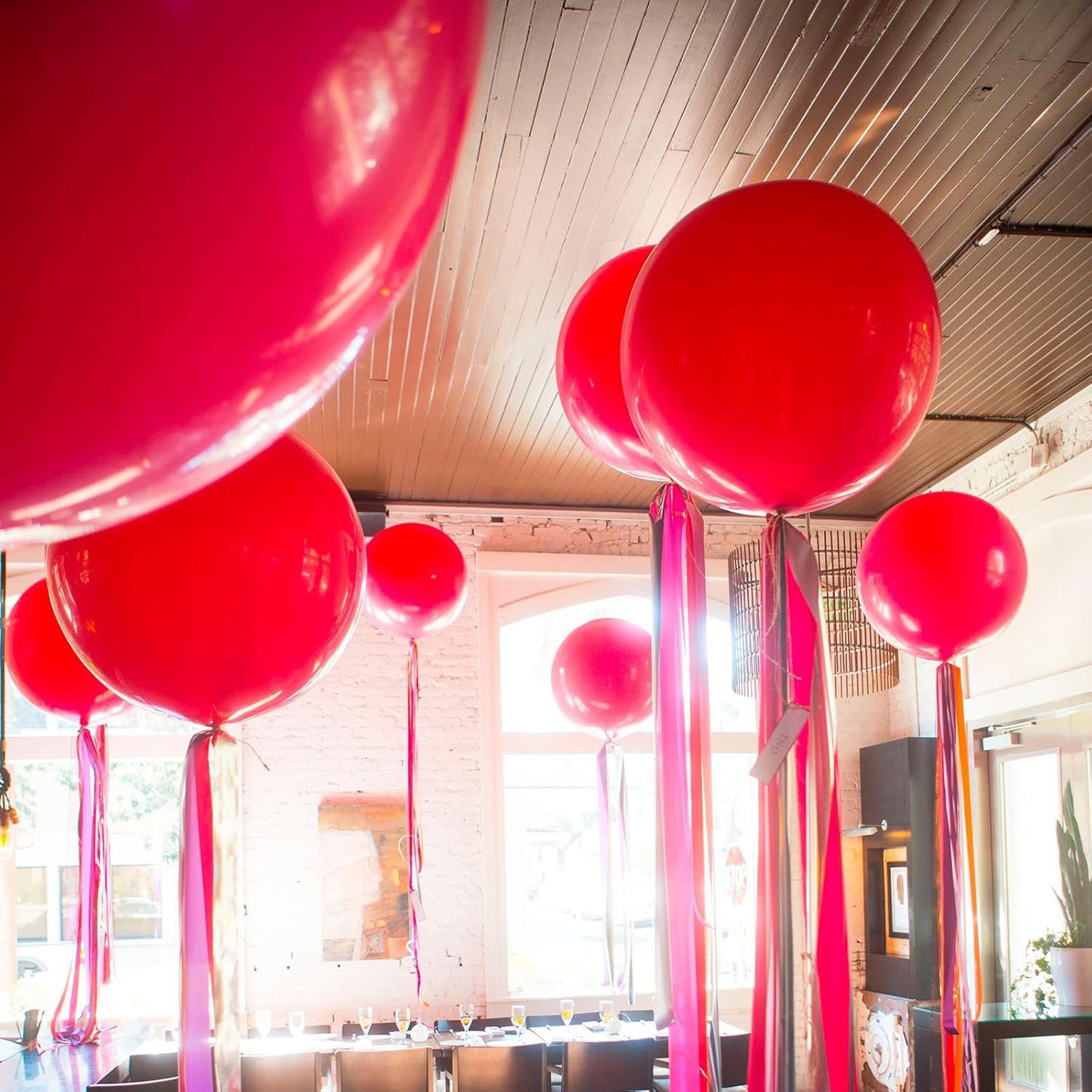Giant 36 inch Jumbo Red Balloons - 4pcs Latex Balloons for Birthday, Wedding, Photo Shoot, Christmas Decoration