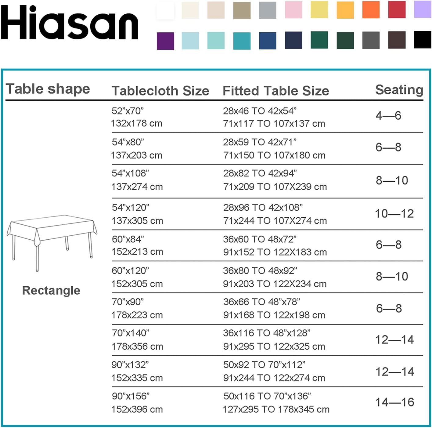 Hiasan Silver Grey Rectangle Tablecloth - Waterproof and Spillproof Washable Fabric Table Cloth for Dining Room Kitchen Party and Outdoor, 90 x 132 Inch