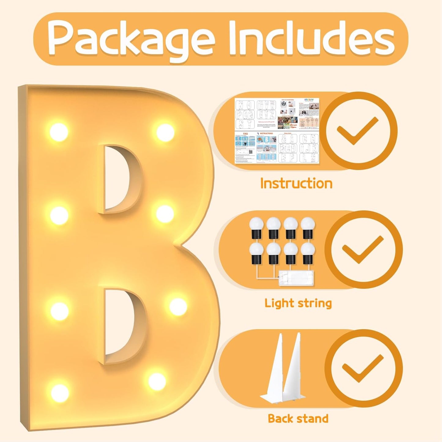 Marquee Letters 3 Feet Tall Large Light Up Letters B Baby Shower Decorations Birthday Engagement Party Decor Yellow Light Birthday Decorations Balloon Arch Kit Foam Sign B