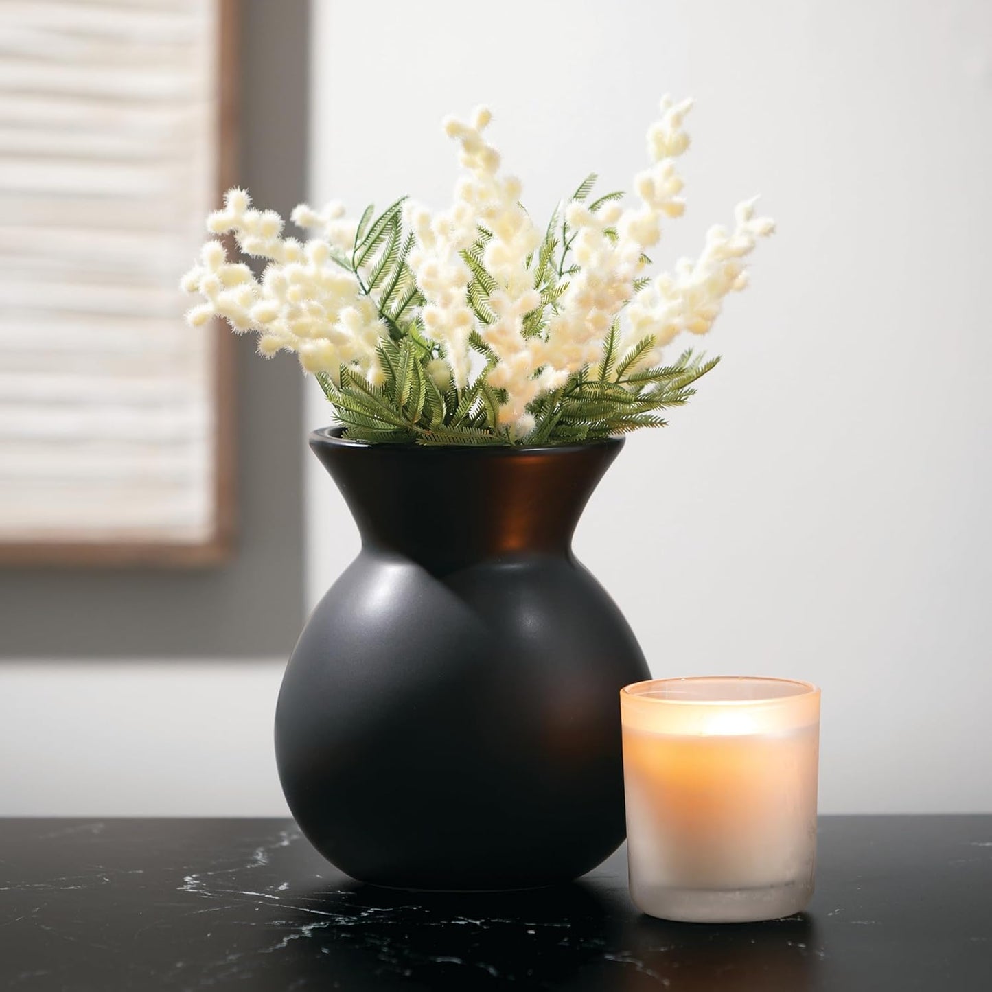 Sullivans Ceramic Black Matte Vase, Modern Home Decor, 8.25 inches, Kitchen, Living Room, Office Decor, Versatile Indoor Decoration