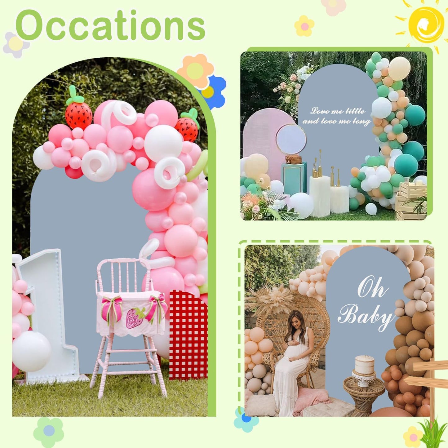 Wedding Arch Cover Dusty Blue 6FT Arch Backdrop Cover Spandex Covers for Arch Wall Panels Chiara Backdrop Cover Baby Shower Balloon Party Decorations