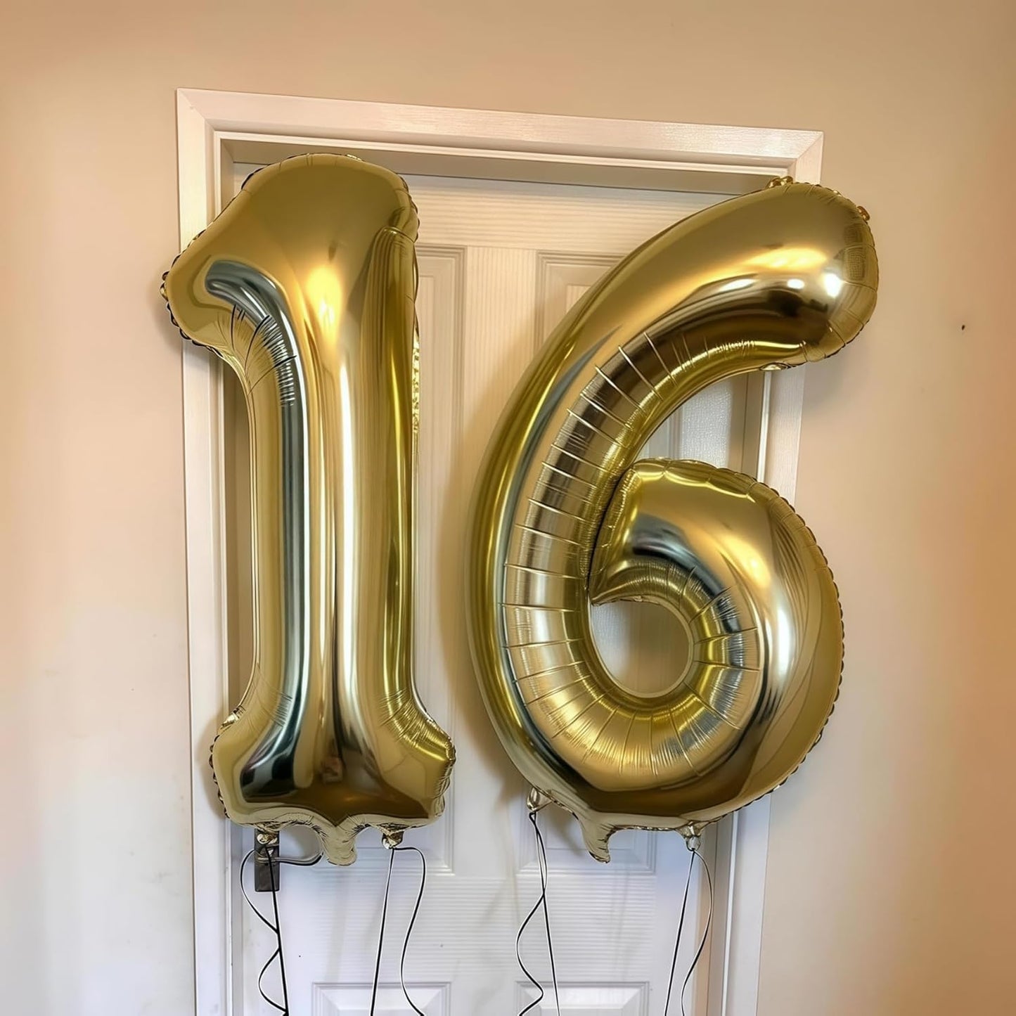 Champagne Gold 5 Balloon,40 Inch Light Gold Number 5 Balloon Big Foil Mylar Helium 5 Balloon for Birthday Party