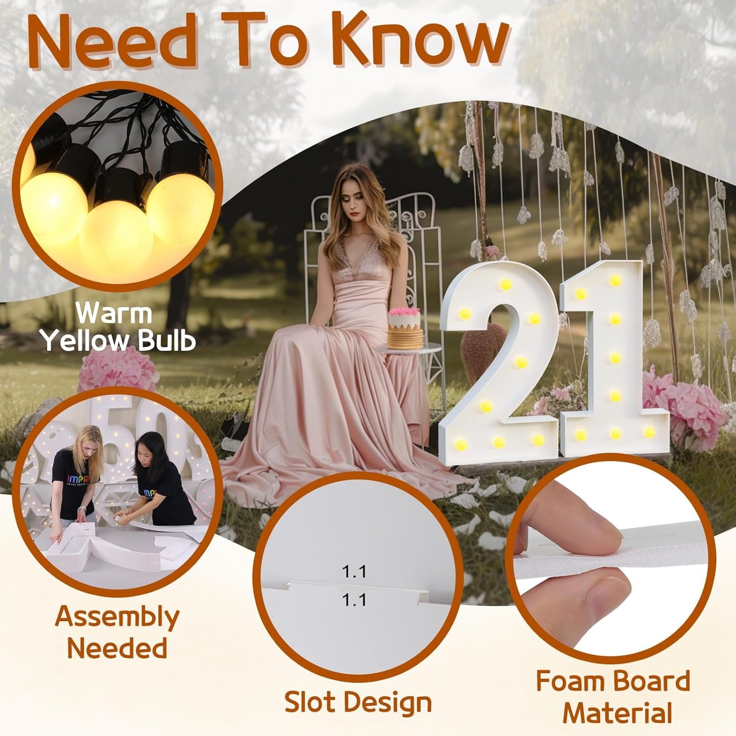 imprsv Marquee Light Up Numbers, Mosaic 3FT Marquee Numbers for 2st 20th Birthday Decorations Anniversary Party Decor, Large 2 for Party Decorations (Need to Assemble)