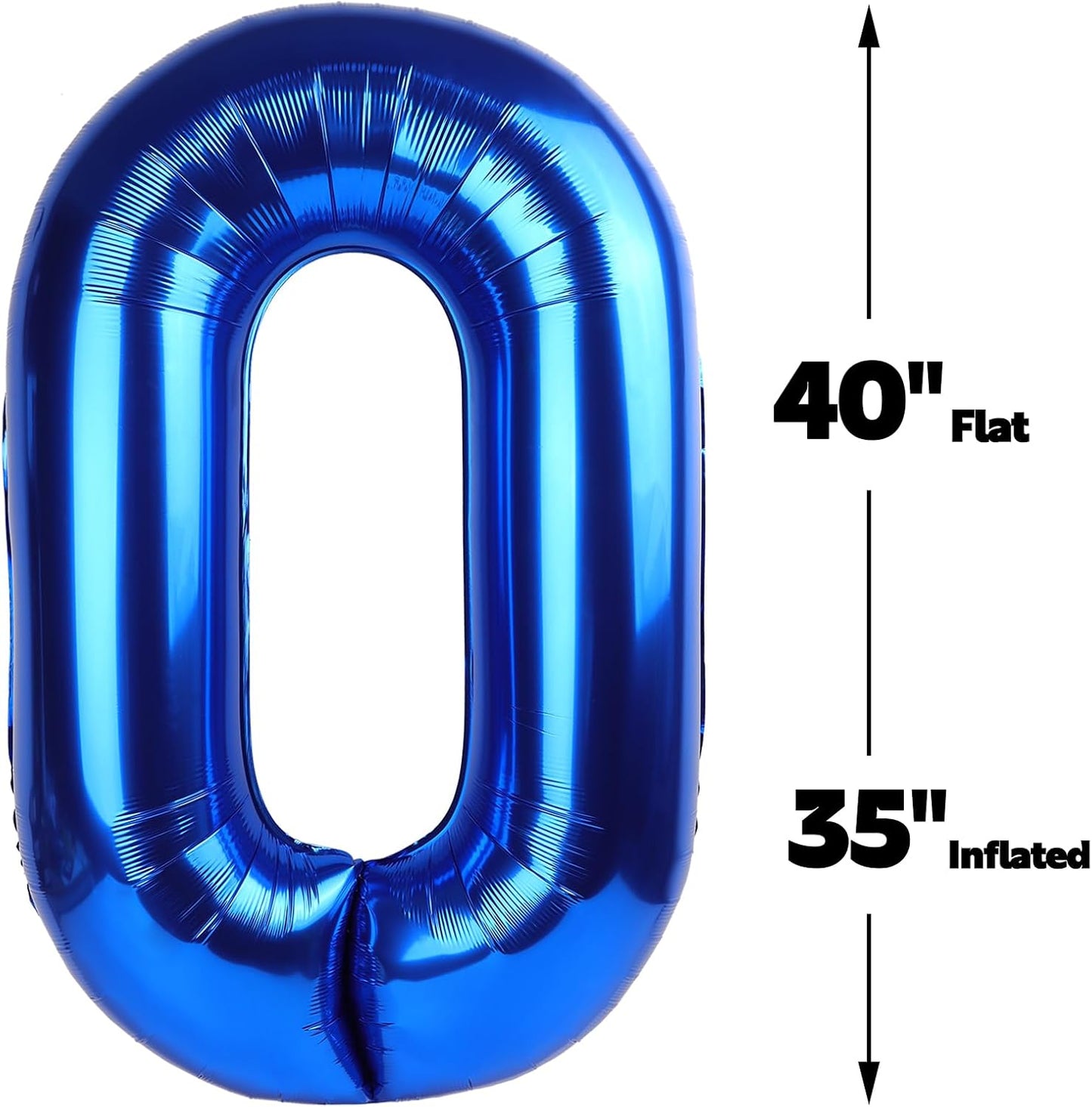 Blue Jumbo Number 90 Balloon 40 Inch, Men Women 90 Birthday Supplies, Foil Helium 90 Birthday Giant Balloon, Mylar Blue Number Balloons Anniversary Decorations