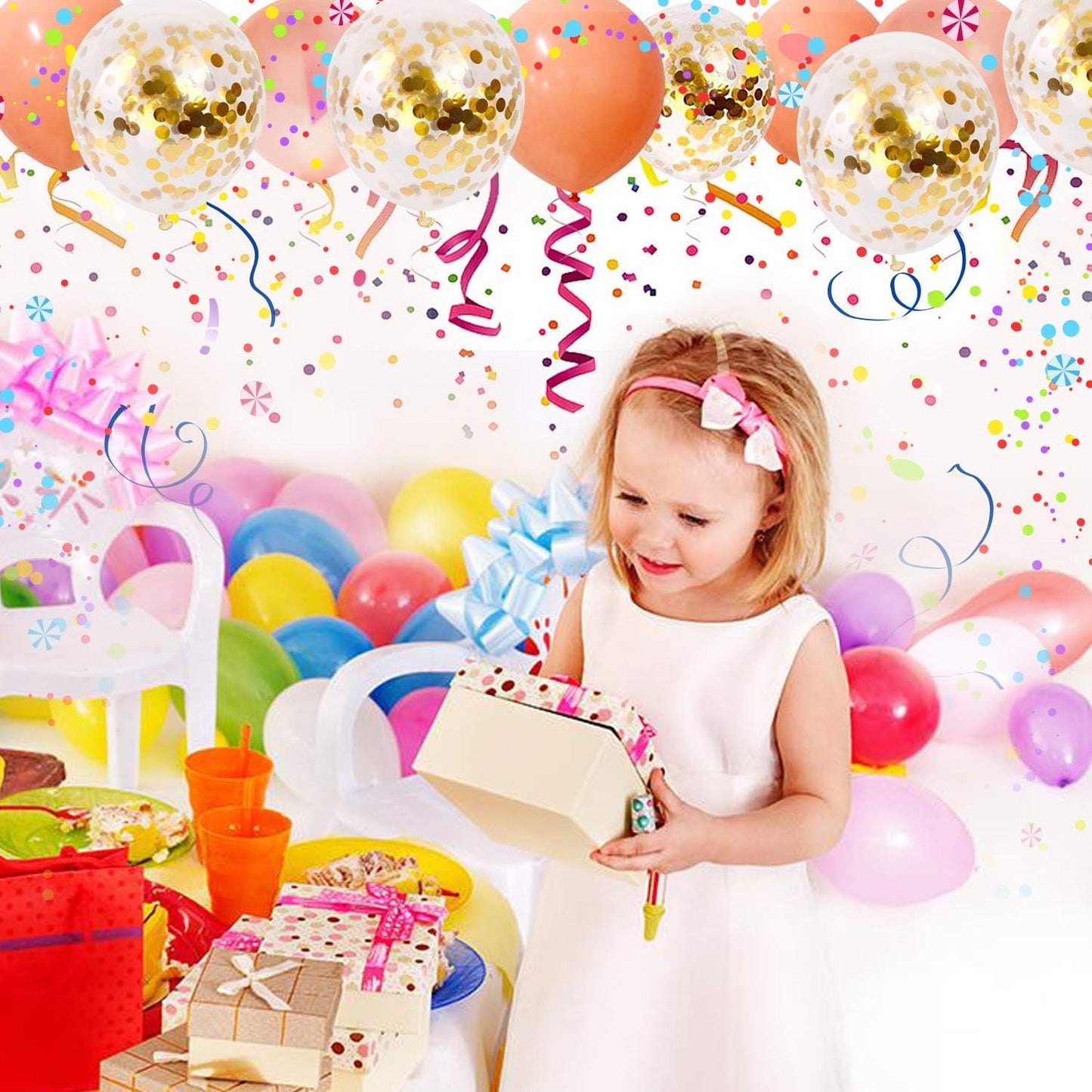 50pcs Gold Confetti Latex Balloons, 12 inch Gold Balloons with Golden Paper Dots for Graduation Wedding Birthday Baby Shower Party Decorations