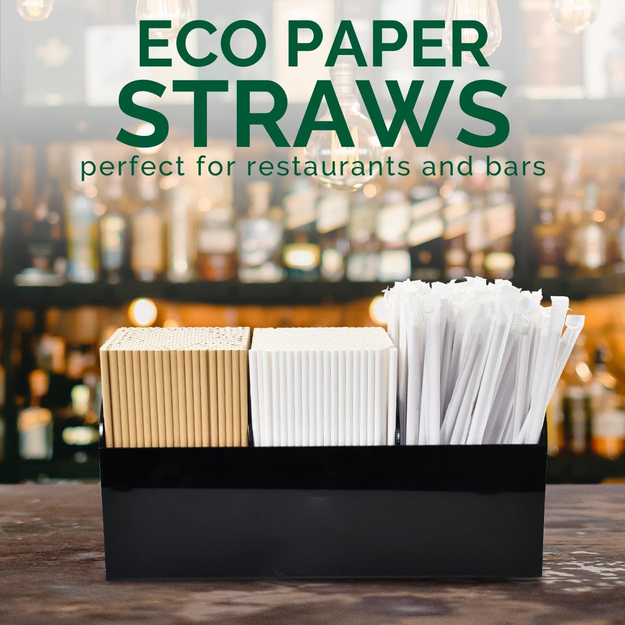[1000 Count] Disposable Paper Drinking Straws, Brown Kraft, 7.75" x0.24" - Eco-friendly