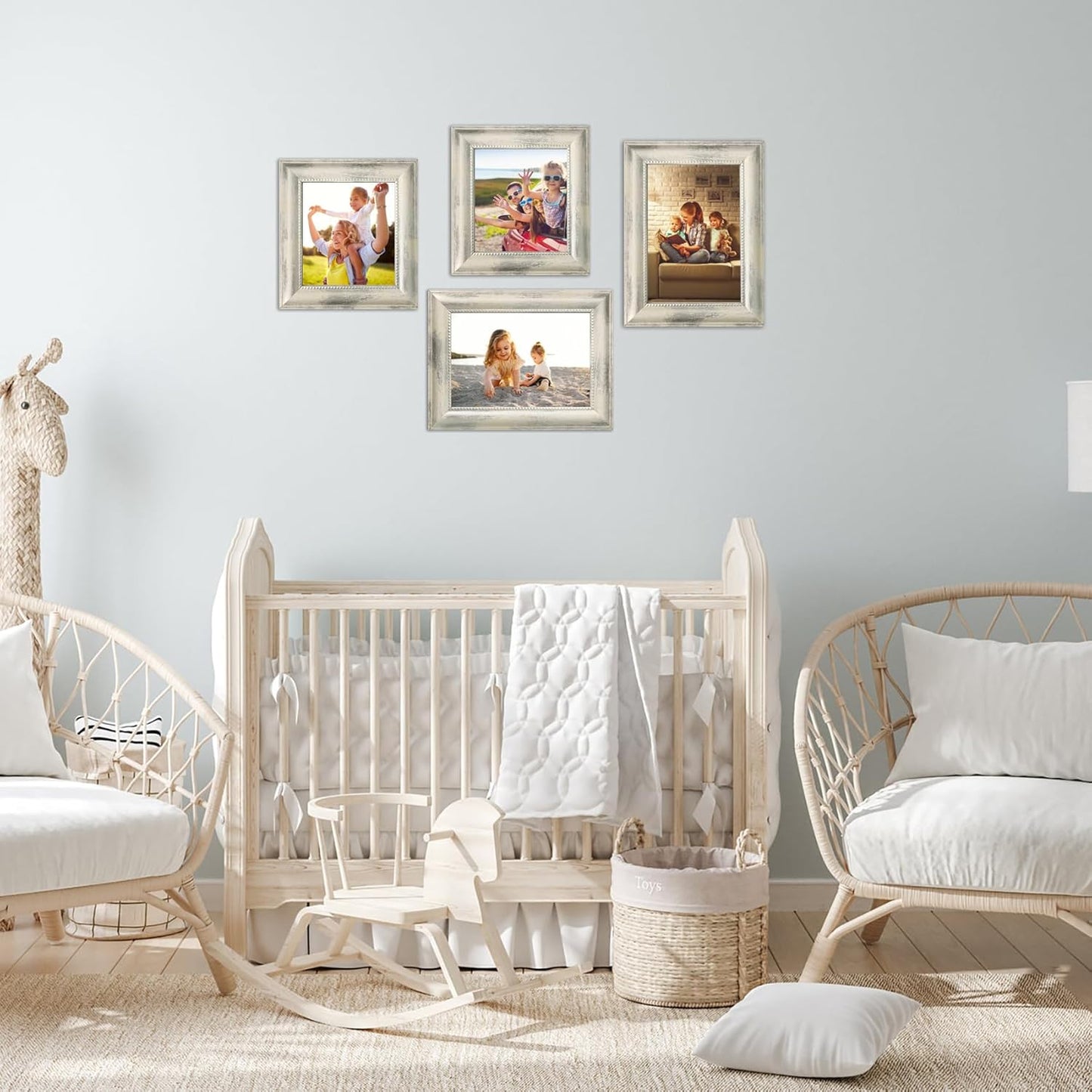 4×6 Picture Frame Set of 4,Vintage Photo Frame, Rustic Retro Picture Frame with Tempered Glass, Decorative Art on Walls and Tabletop Placement Family Friends Wedding Gift