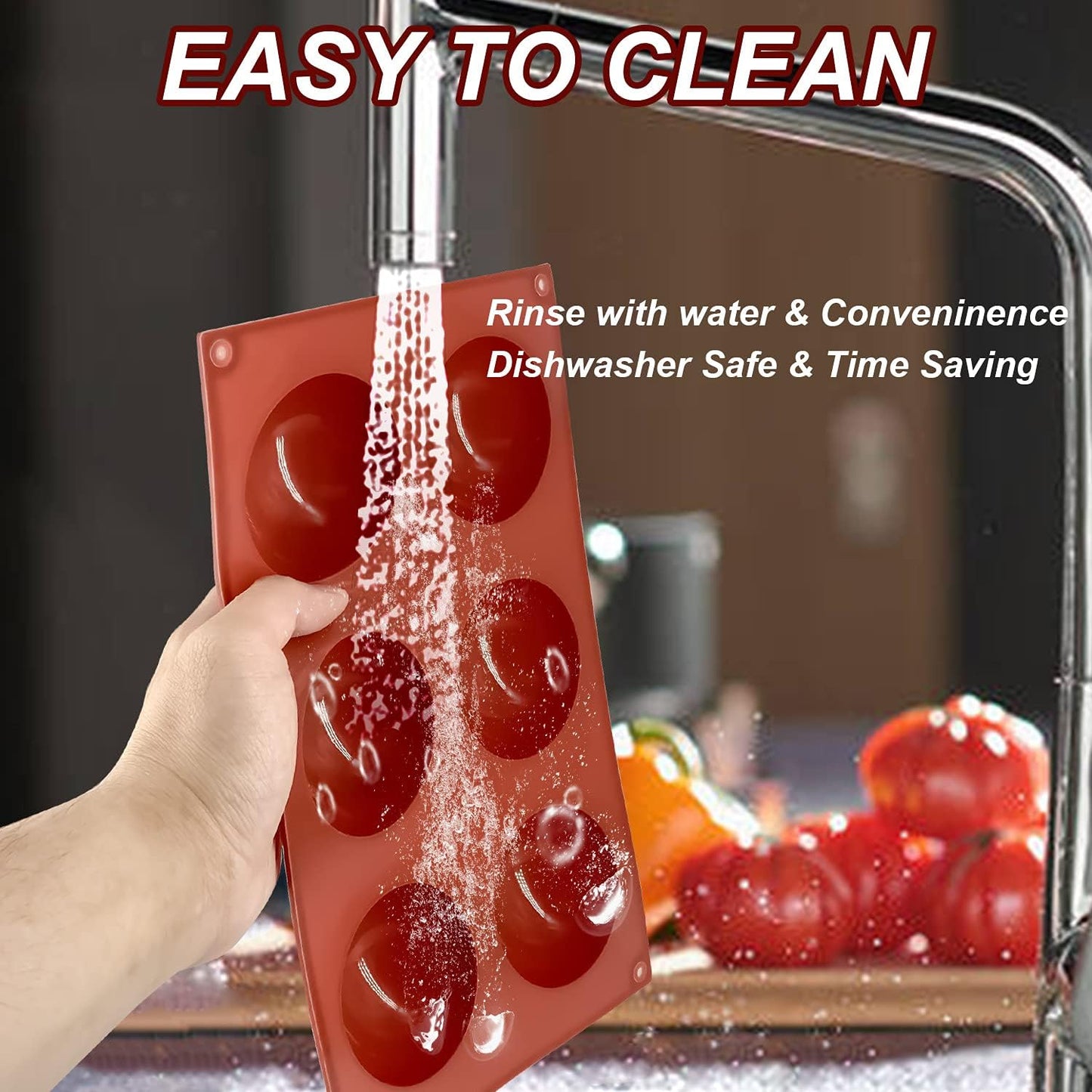 Semi Circular Silicone Molds, Non-Stick Silicone Chocolate Molds,3 Packs Baking Molds for Making Chocolate, Cake, Jelly, Desert, Biscuit, Dome Mousse (6 Cups, 15 Cups and 24 Cups)