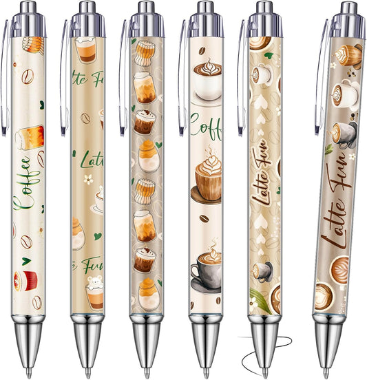 24 Pcs Coffee Party Gift Pens Bulk Party Favors Coffee Lovers Themed Decorations Black Ink Kawaii Ballpoint Pen for School Office Birthday Supplies Aesthetic Accessories