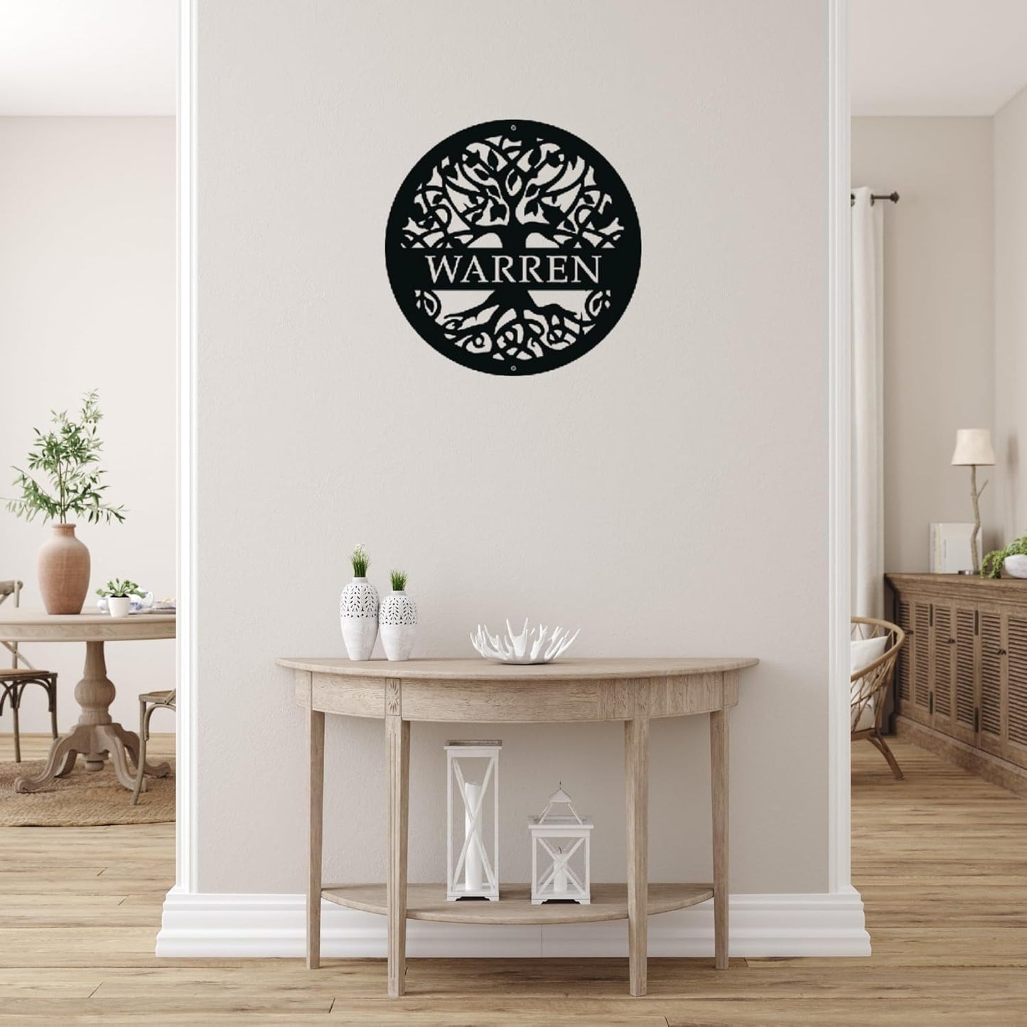 Personalized Tree of Life Metal Sign, Custom Last Name Signs Family Monogram, Made in USA