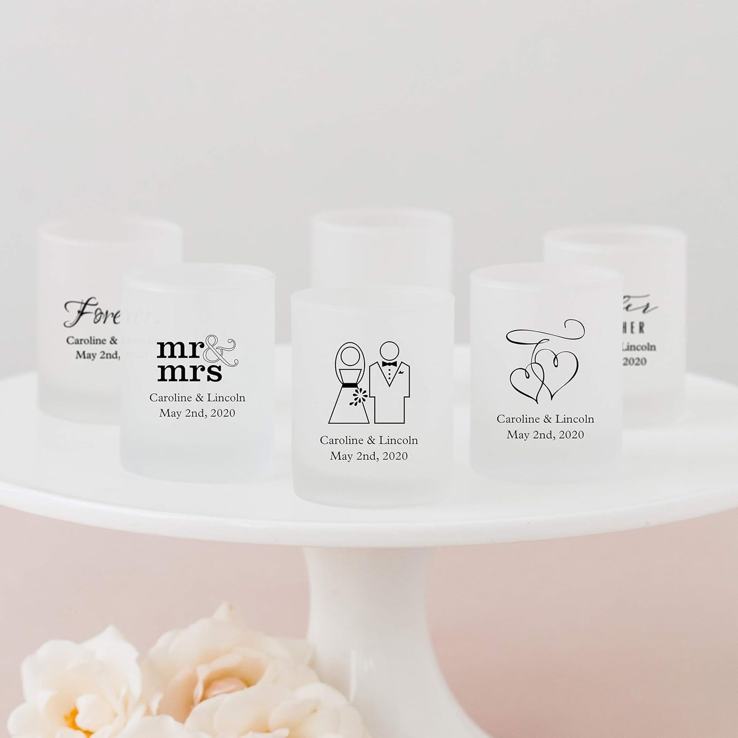 WEDDINGSTAR Personalized 3oz Frosted Shot Glass Customizable Full Color Print - 180 pack