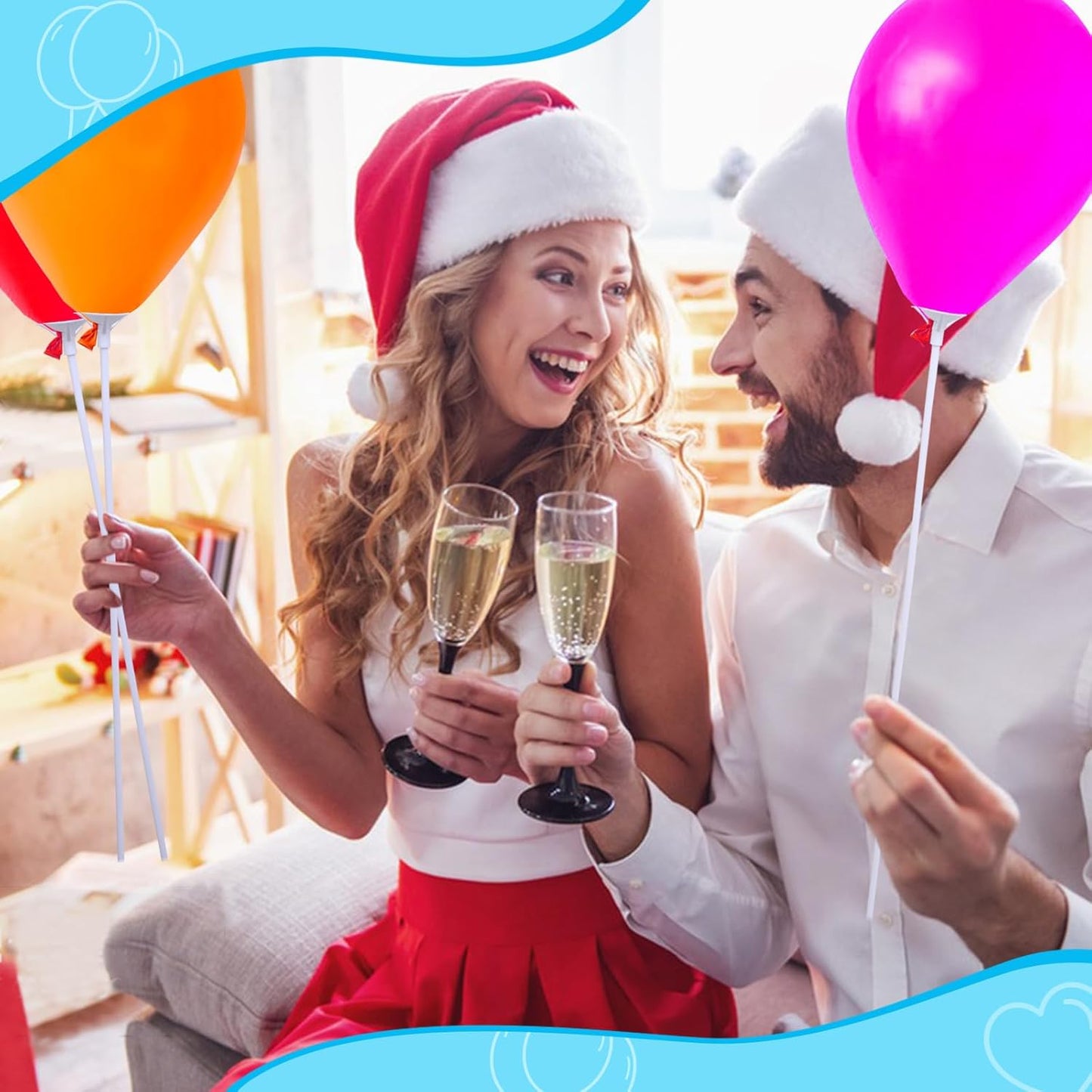 Apoulin Balloon Sticks - 35Pack Balloon Stick and Cup for Party Wedding