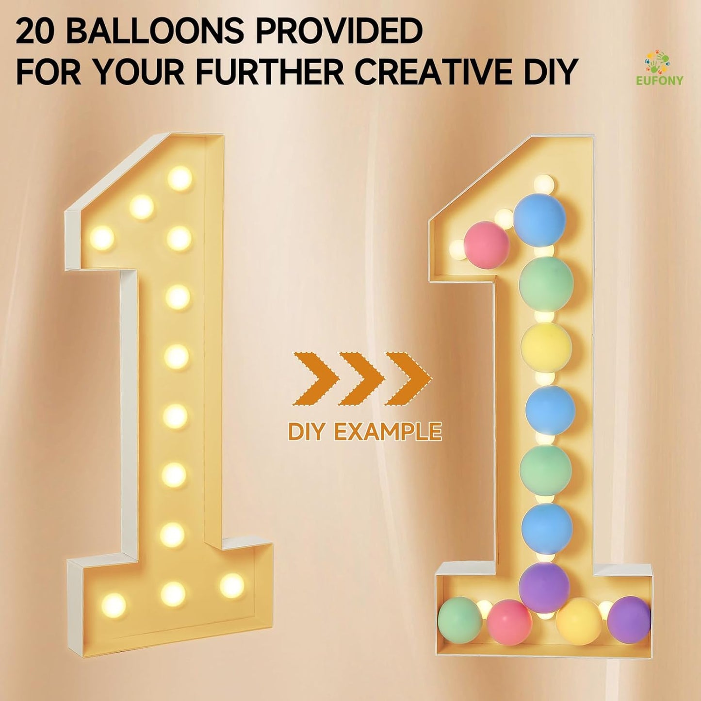 4FT Marquee Numbers, Large Light Up Numbers 3 for 3rd 13th 23th Birthday Party Decorations, Giant Light Up Number Anniversary Decor, 4 Feet Mosaic Number 3 with LED Lights DIY Kit