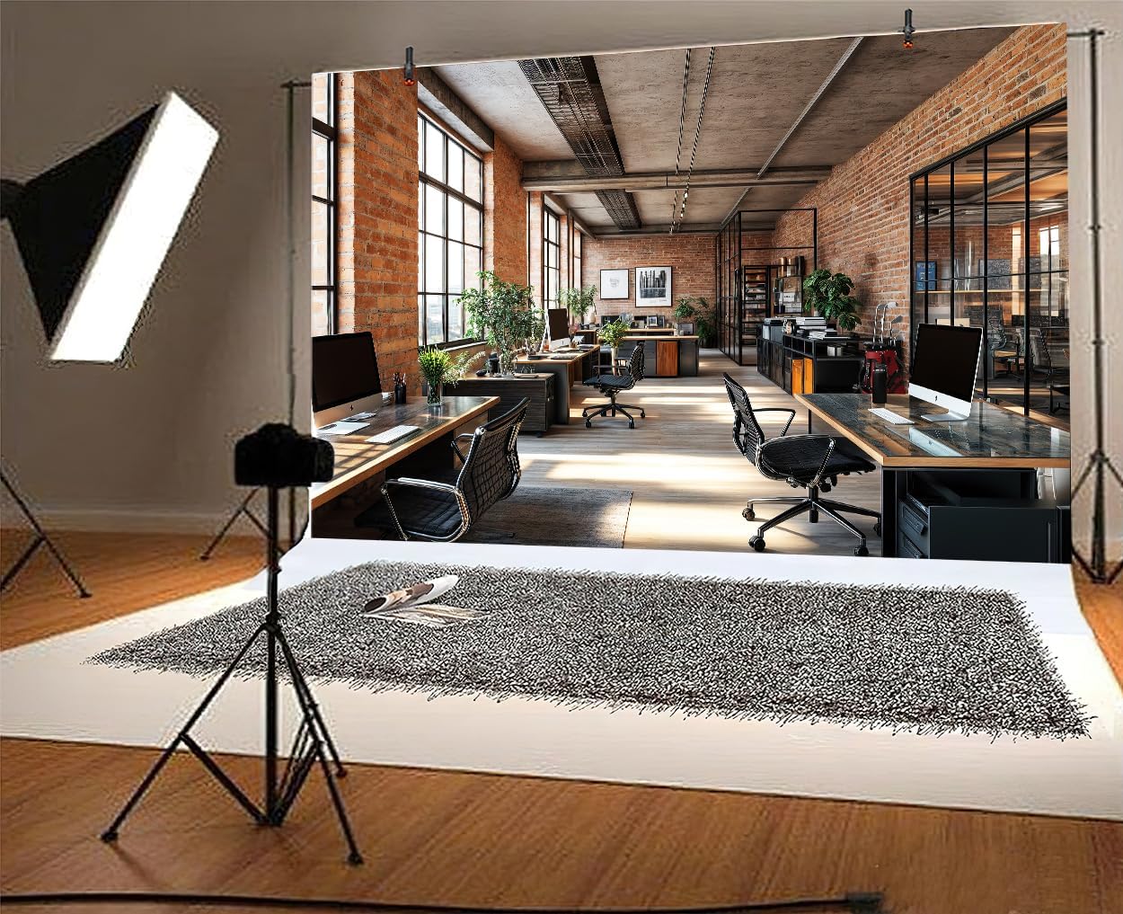 15X10ft Office Video Photo Backdrop Photography Background for Recording Conference, Zoom Home Podcast Backdrops Photo Booth Prop Decorations Wall Decor Tablecloth