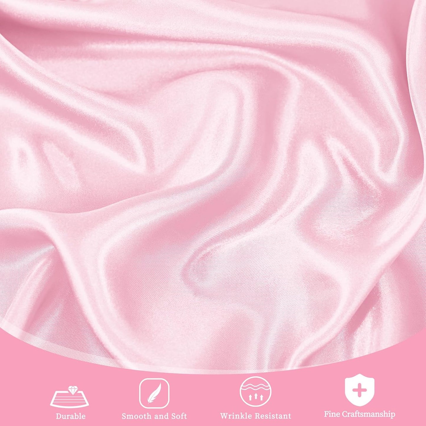 fani 6 Pack 120 Inch Light Pink Satin Tablecloth - Silky Round Tablecloth Overlay Smooth Fabric Table Cover, Bright Table Decoration for Wedding Party Banquet Events Restaurant Kitchen Dining