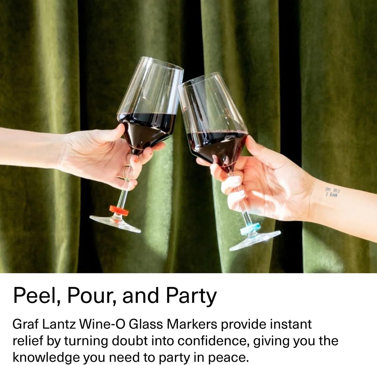 Graf Lantz - Wine-O's Merino Wool Wine Glass Charms (Autumn) 12 Count - Drink Markers with Note Card - Reusable - 12 Colors - Boho Style - Home Decor, Party Favors & Vacation Essentials - 5mm Felt