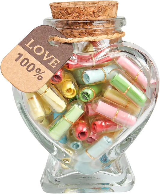 Capsule Letters Message in a Bottle,Lovely Notes Couples Gifts, Birthday Christmas Anniversary Valentines Mothers Day Gifts,Fathers Day. (Transparent Color 51PCS)