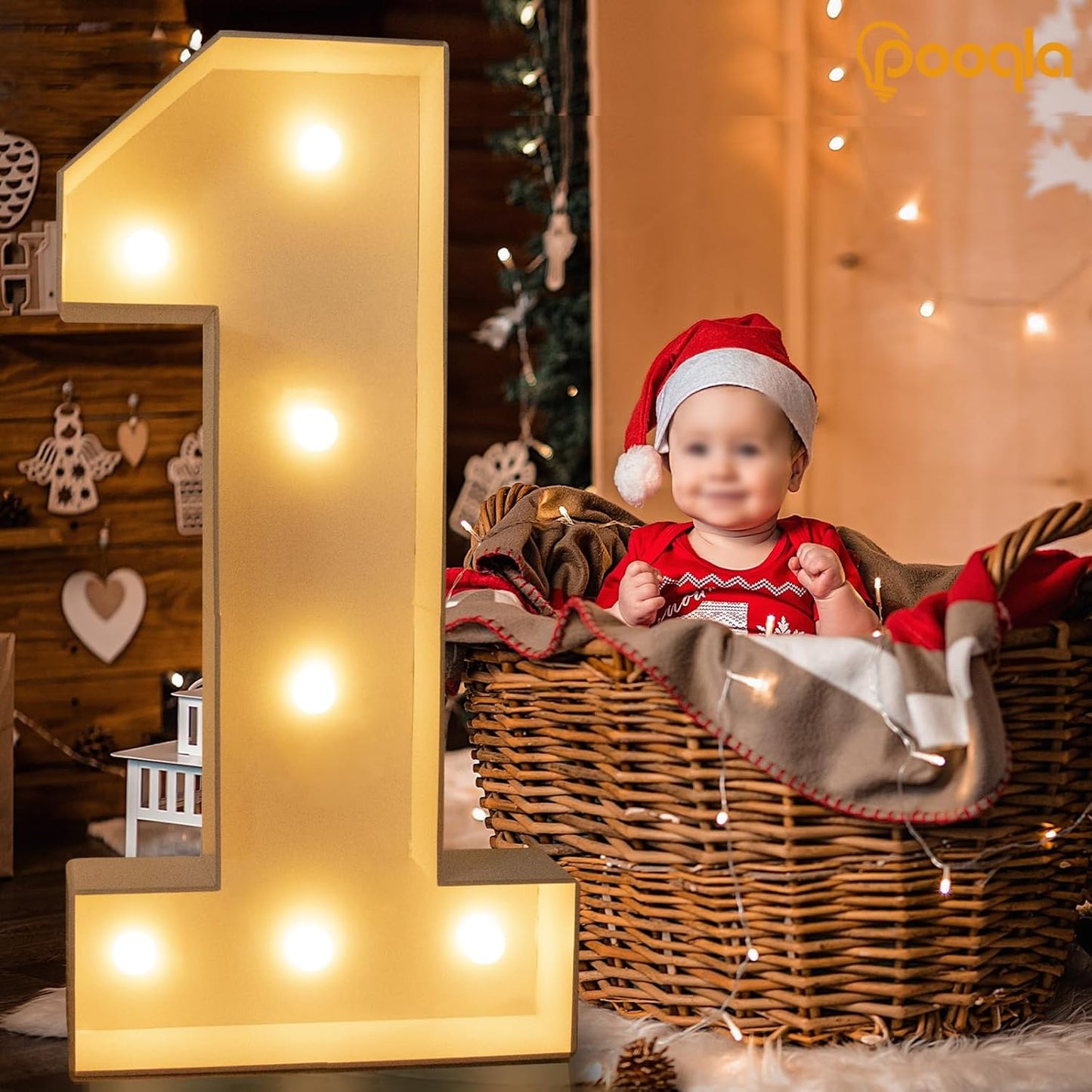 Pooqla 3FT Light Up Numbers, LED Giant Lighted Marquee Numbers, Mosaic Numbers for Balloons for 10th Birthday Decoration Anniversary Wedding Party Decor, Pre-Cut Frame Large Number 0