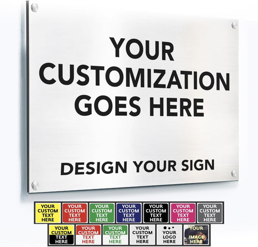 Custom Outdoor Metal Signs, Personalized Aluminum Signs, Customized Safety Signs, Metal Business Signs, Waterproof Outdoor Business Signs, White Aluminum (White, 10x7 In)