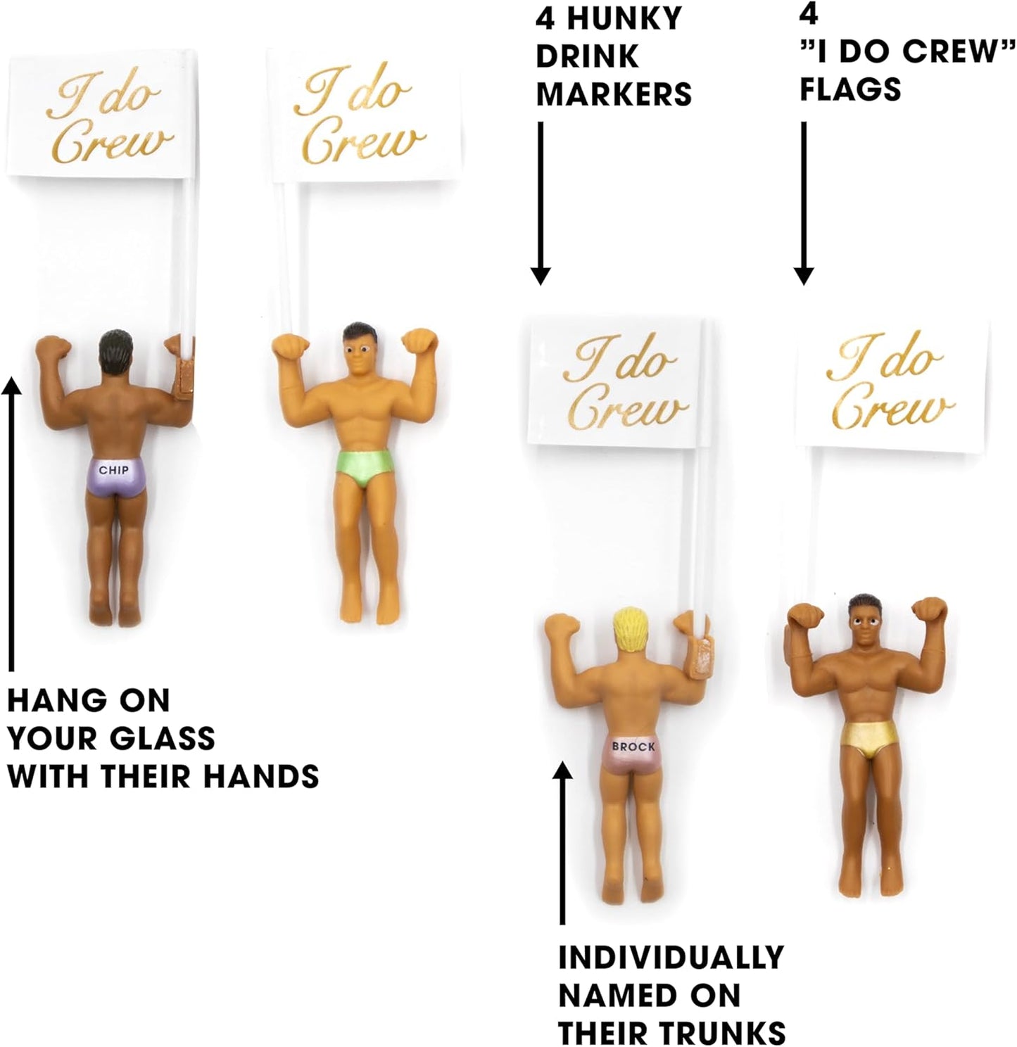 NPW Drinking Buddies Bride Squad, Bachelorette Drink Markers, Party Accessories, Girls Night, Hunky Wine Charmers