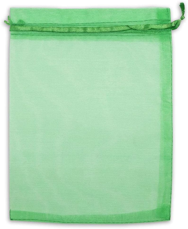 TheDisplayGuys 100-Pack 4x6 Light Green Sheer Organza Gift Bags with Drawstring, Jewelry Candy Treat Wedding Party Favors Mesh Pouch