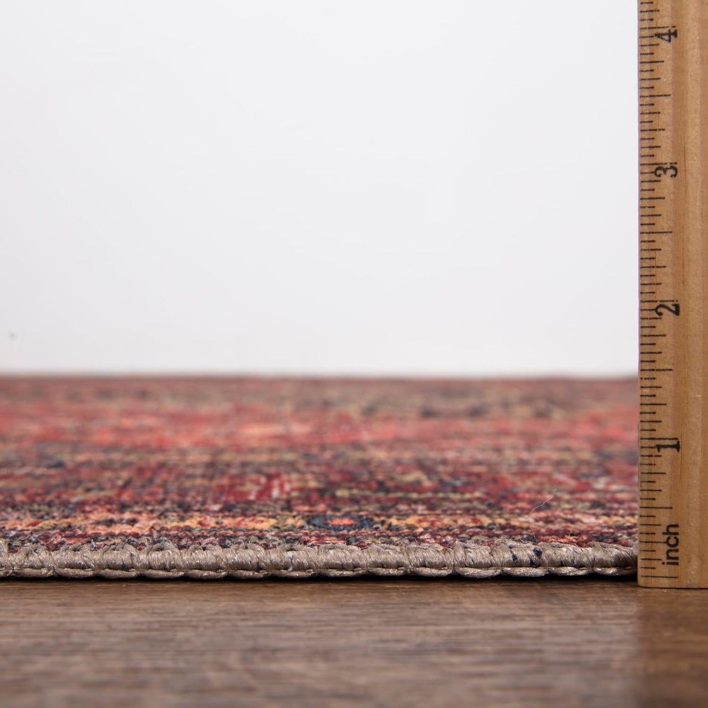 Bloom Rugs Washable Non-Slip 3' x 5' Rug - Red/Teal Blue/Yellow Traditional Medallion Area Rug for Living Room, Bedroom, Dining Room, and Kitchen - Exact Size: 3' x 5'