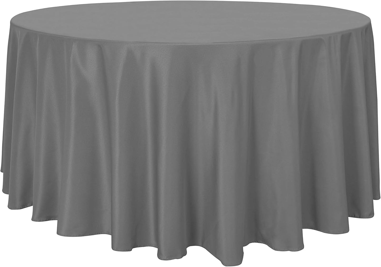 sancua Round Tablecloth - 108 Inch - Water Resistant Spill Proof Washable Polyester Table Cloth Decorative Fabric Table Cover for Dining Tables, Buffet Parties and Camping, Light Grey