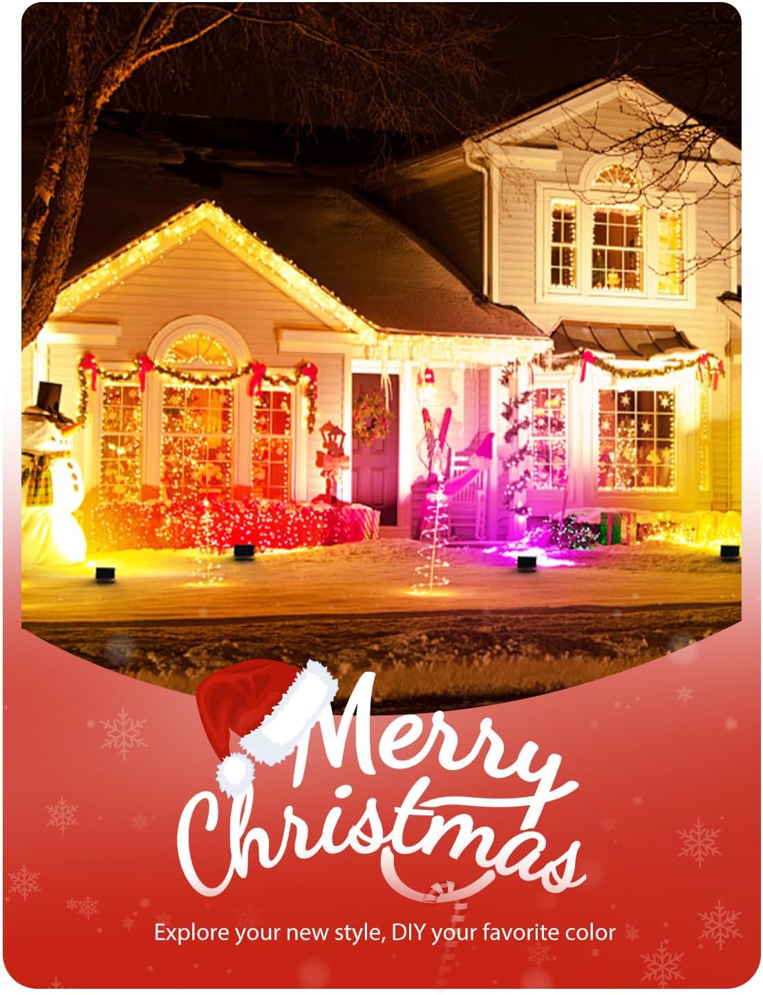 Onforu 6 Pack RGBW LED Flood Light Outdoor, 100W Color Changing 2700K Warm White Upights with Remote, IP66 Stage Lighting, Landscape Spotlights, Uplighting Indoor Floor Lighs for Christmas