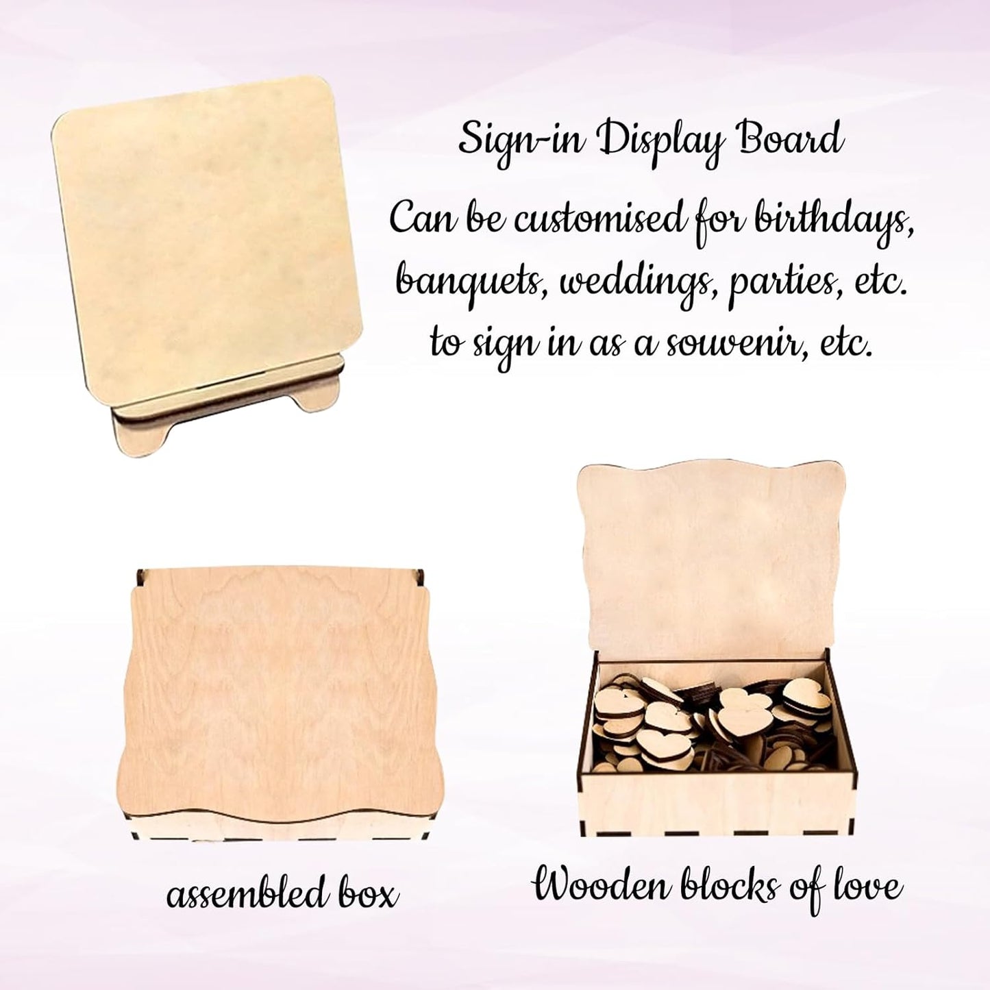 Personalized Wedding Guest Book Alternative Custom Name & Date Guestbook Sign Customized Guest Book Drop Box Decor for Wedding Anniversary Party Birthday(Style 6)