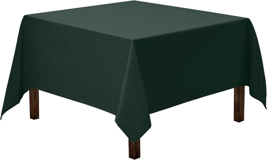 Gee Di Moda Square Tablecloth - 70 x 70 Inch Hunter Green Table Cloth for Medium Square or Round Tables - Heavy Duty Washable Fabric - for Buffet Table, Holiday Party, Dinner, Wedding & Baby Shower