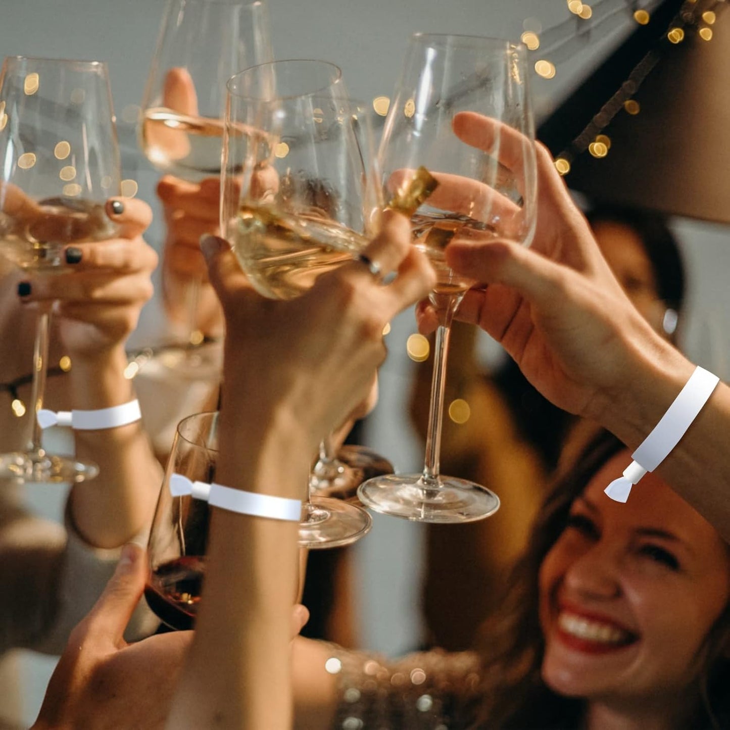 Green-Power America 100 Pcs Cloth Event Wristbands, Event Wristbands, Colored Wrist Bands for Events, for Lightweight Concert Wrist Strap for Activities, Party Bracelets for Events (Color : White)