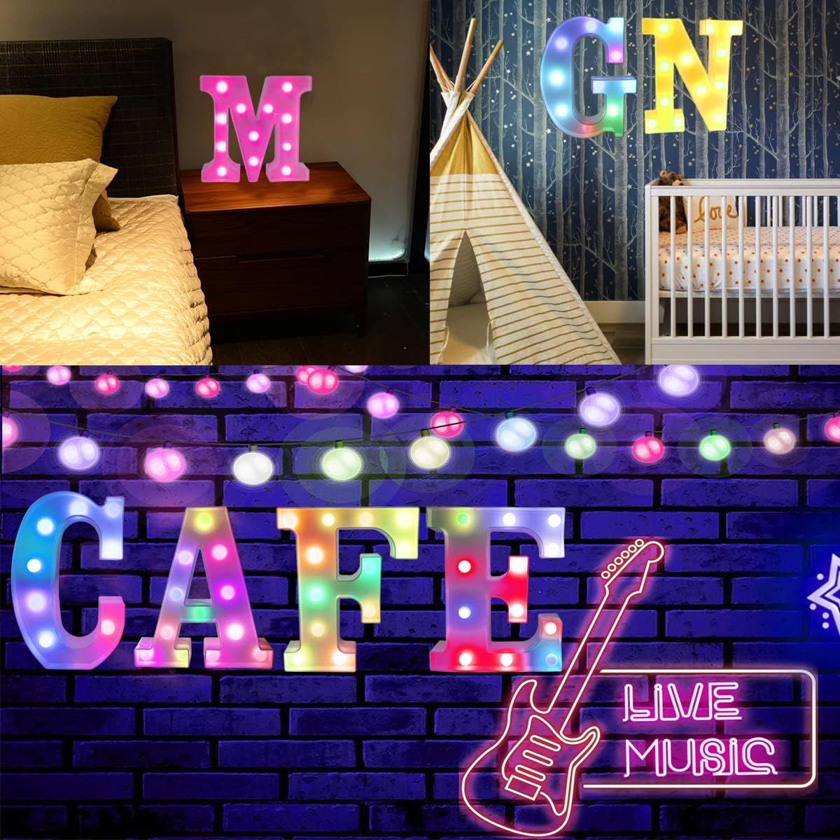 Light Up Colorful LED Marquee Letter lights, 18 Colors Changing Alphabet Letters Sign with Remote Timer for Night Light Girls Bedroom Wedding Birthday Party Lamp Christmas Home Bar Decor- Colorful L