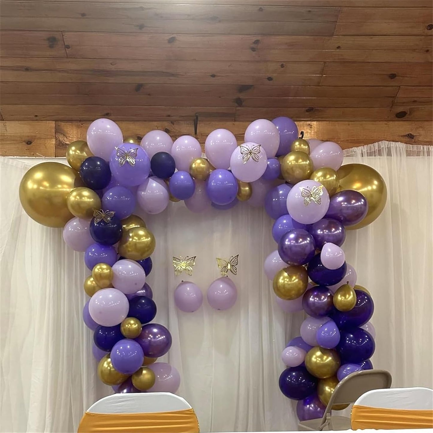 Pastel Purple Gold Balloons Set, 60Pcs 12 Inch Light Macaron Metallic Dark Purple Lavender Balloon with Gold Confetti Latex Balloons for Graduation Birthday Wedding Baby Bridal Shower Party Decoration