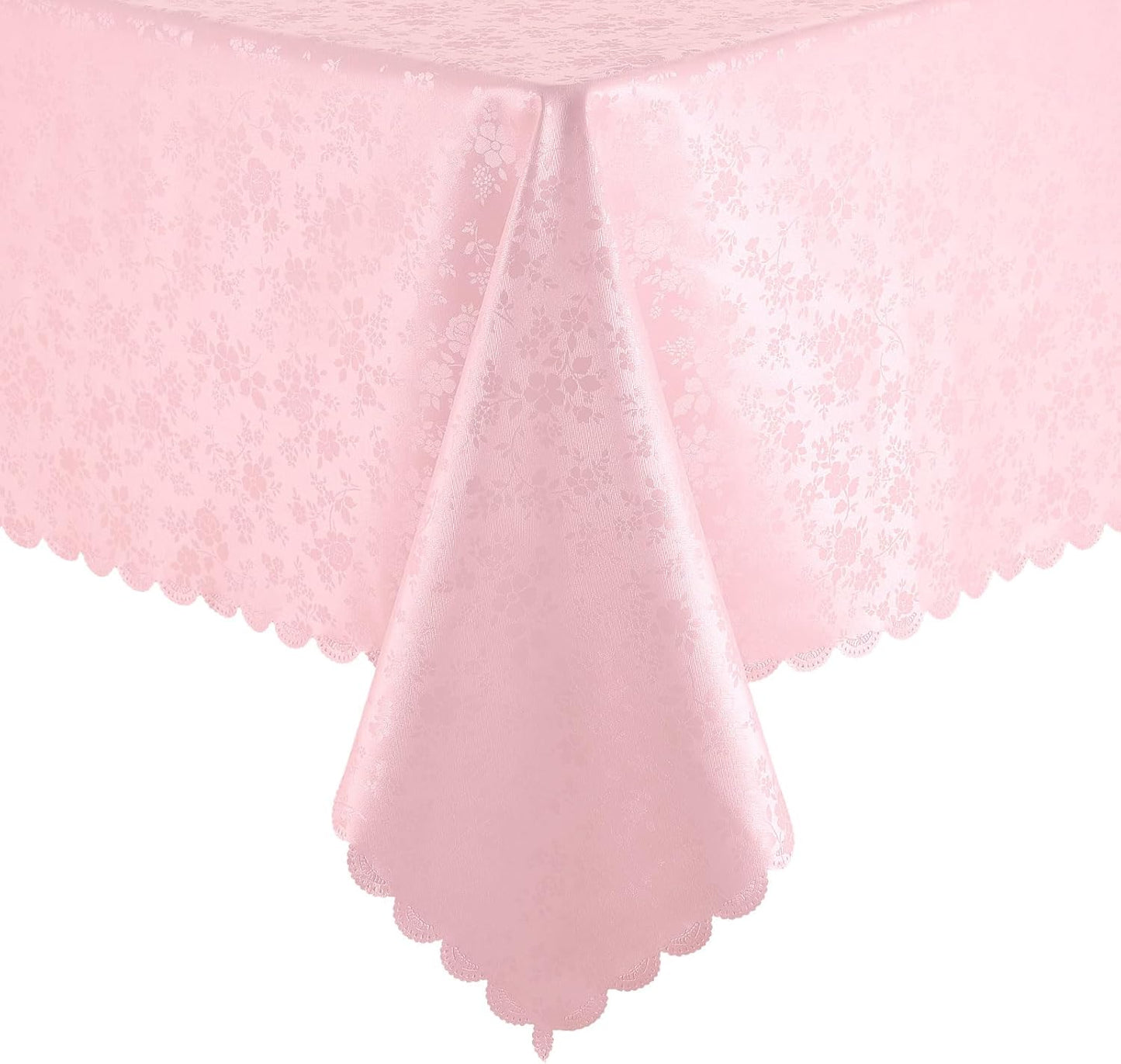 Smiry Rectangle Table Cloth, Waterproof Heavy Duty Vinyl Tablecloths, Wipeable Washable Table Cover for Kitchen and Dining Room (Pink, 60" X 120")
