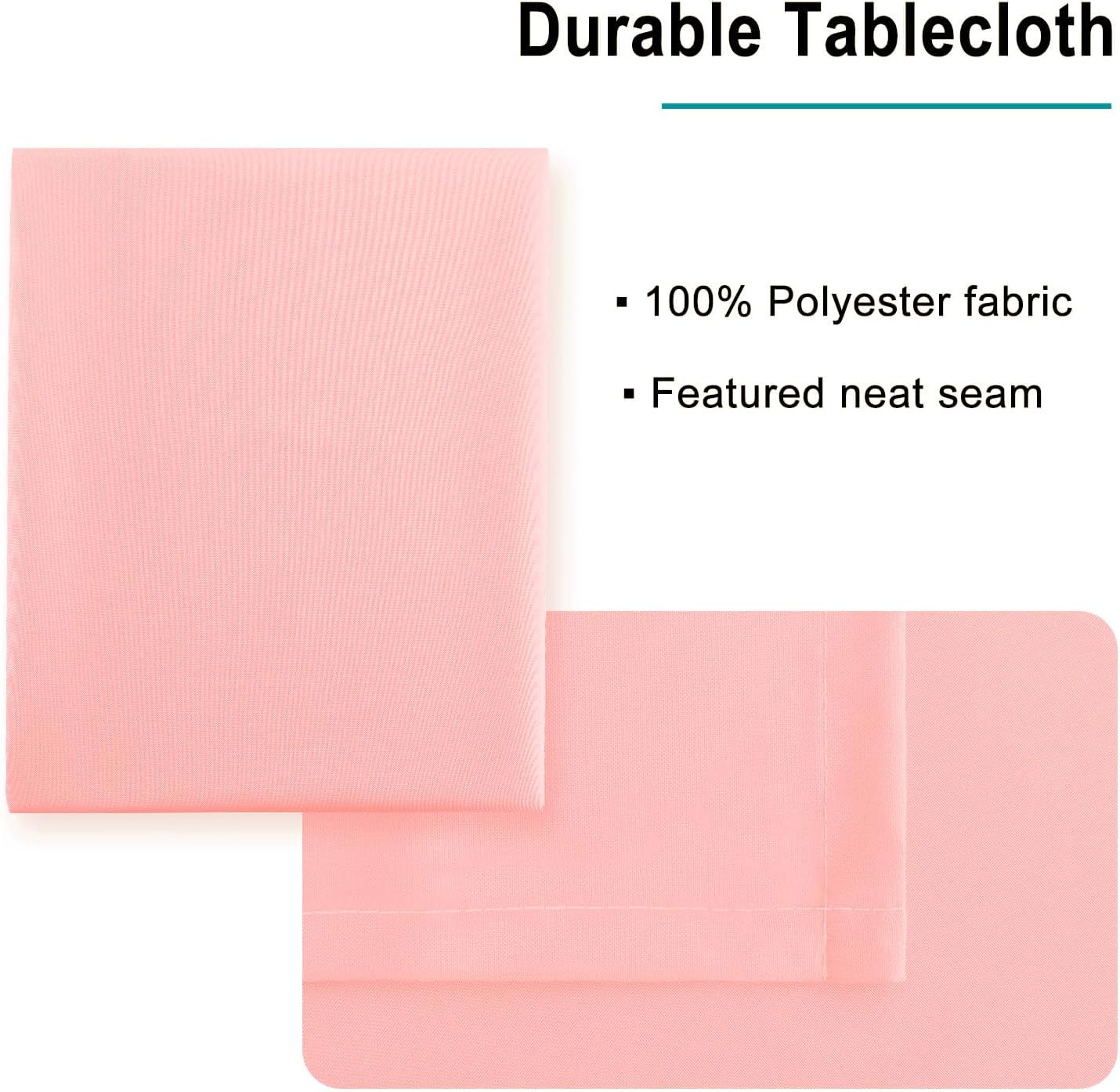 Hiasan Rose Pink Rectangle Tablecloth - Waterproof Washable Polyester Fabric Table Cloth for Buffect Dining Birthday Party Wedding, 30 x 60 Inch