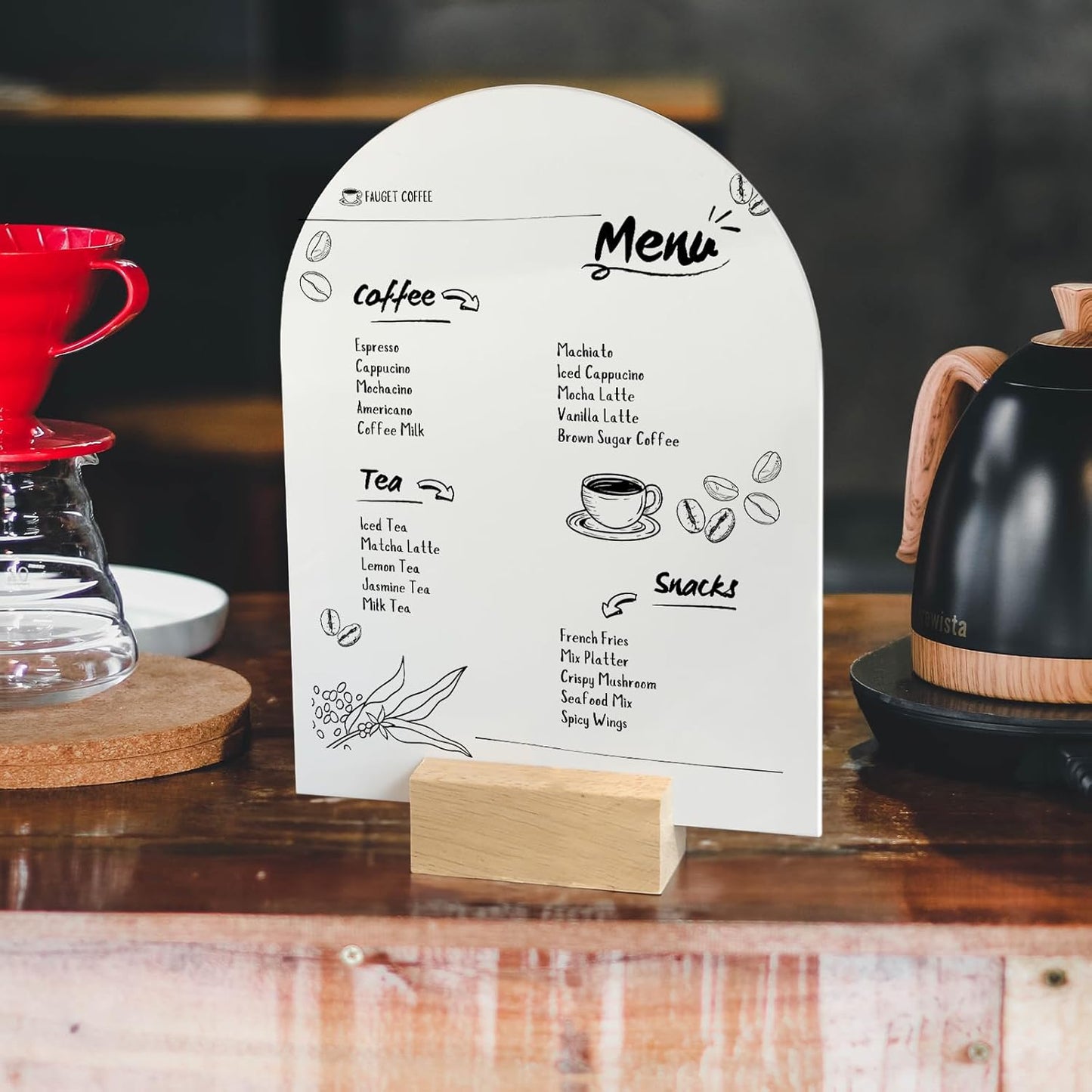 UNIQOOO 20 Pcs Acrylic 5x7 White Arch Table Sign for Wedding, 1/8 in Thick, DIY Blank Arch Sign Sheet Perfect for Decoration, Party,Anniversary, Event, Base NOT Included