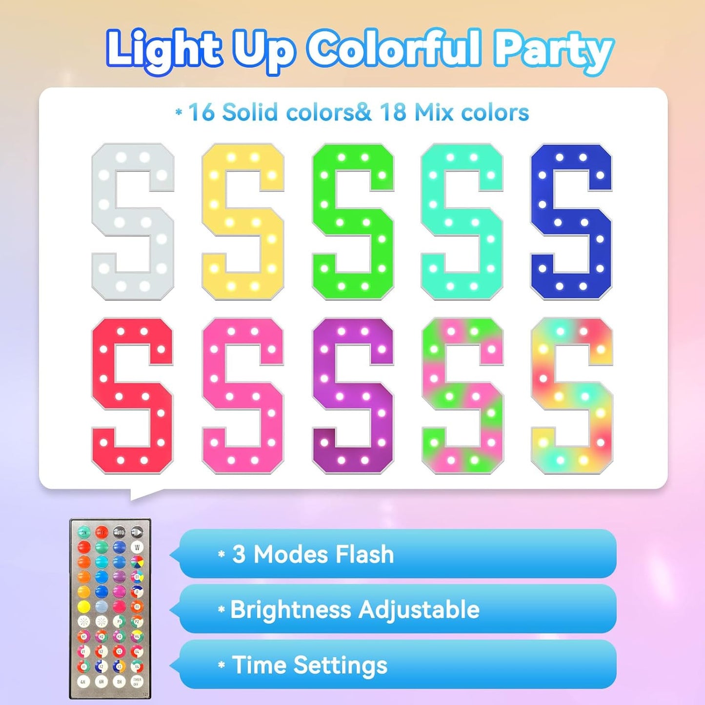 Ledido 4FT Marquee Light Up Letters, 34 Colors Changing Marquee Letter 4 Feet Tall with Remote, Big Letters for Party Wedding Graduation Birthday Decorations, Large Light Up Letter O