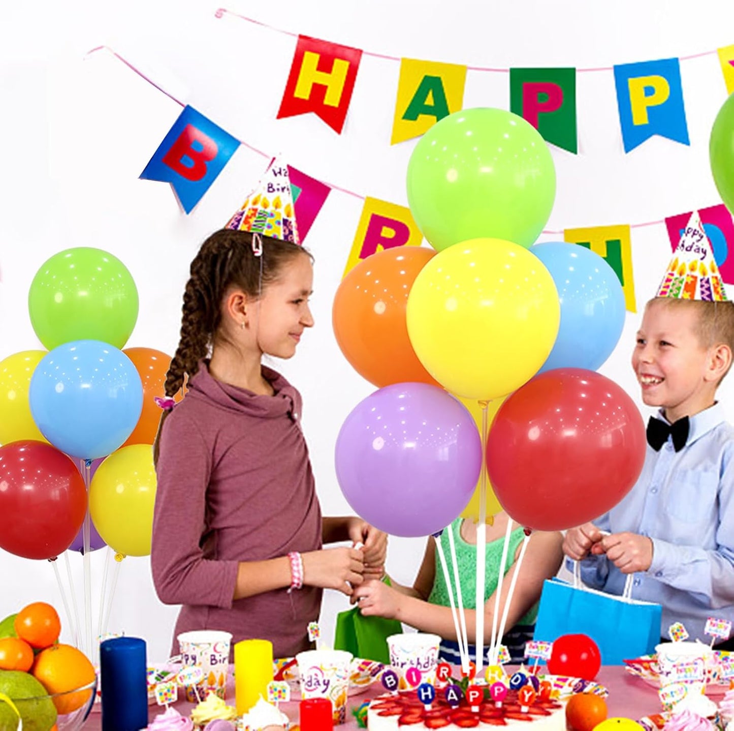 4 Balloon Stand Kit For Table With Base Centerpieces Rainbow Balloons Holder Birthday Party Decorations