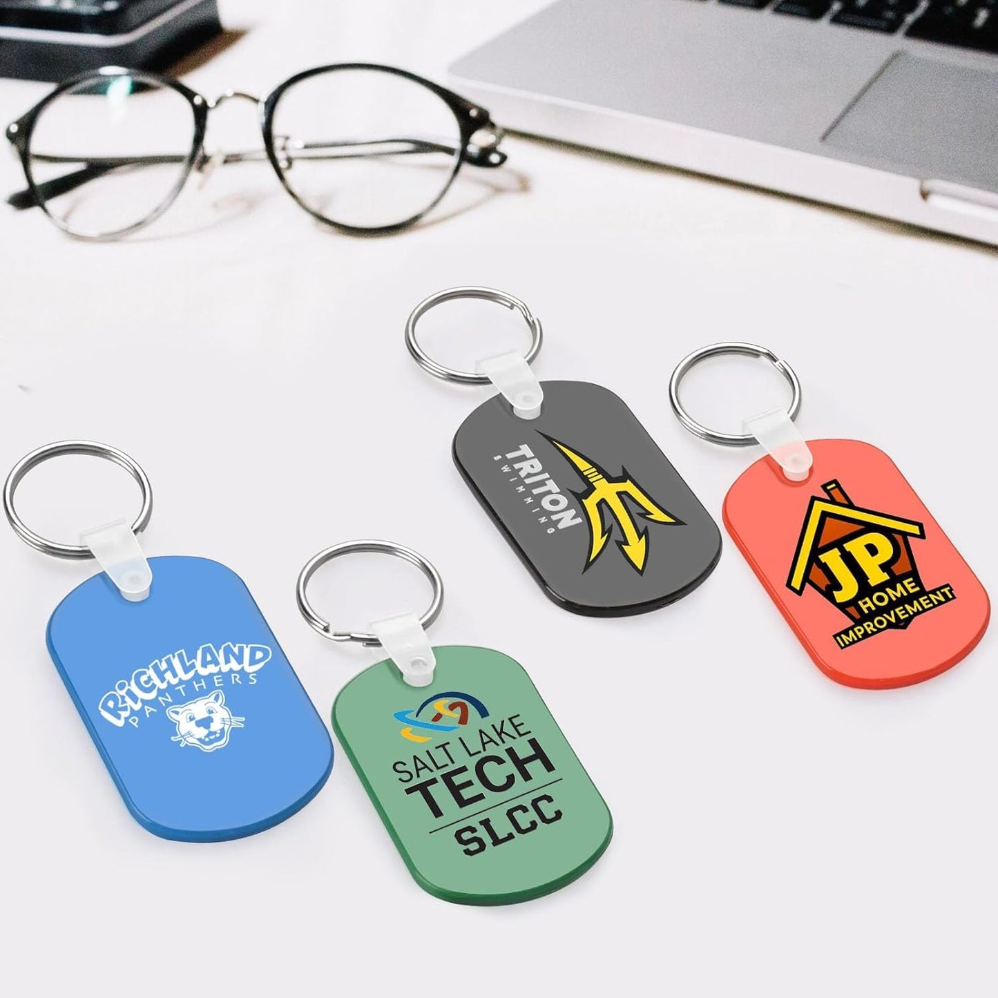 Custom Oval Soft Keychains 400 Pack, Personalized Logo, Text Bulk - Perfect for Tradeshows, Party Favors, Campaign Gifts - Customizable Key Tags