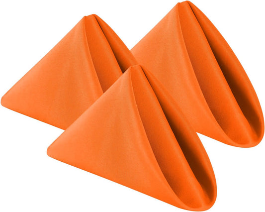 Cupuamon Cloth Napkins 20x20 inch Washable Polyester Dinner Napkins Soft Table Napkins for Wedding Party Dining Banquet(Orange,25PCS)