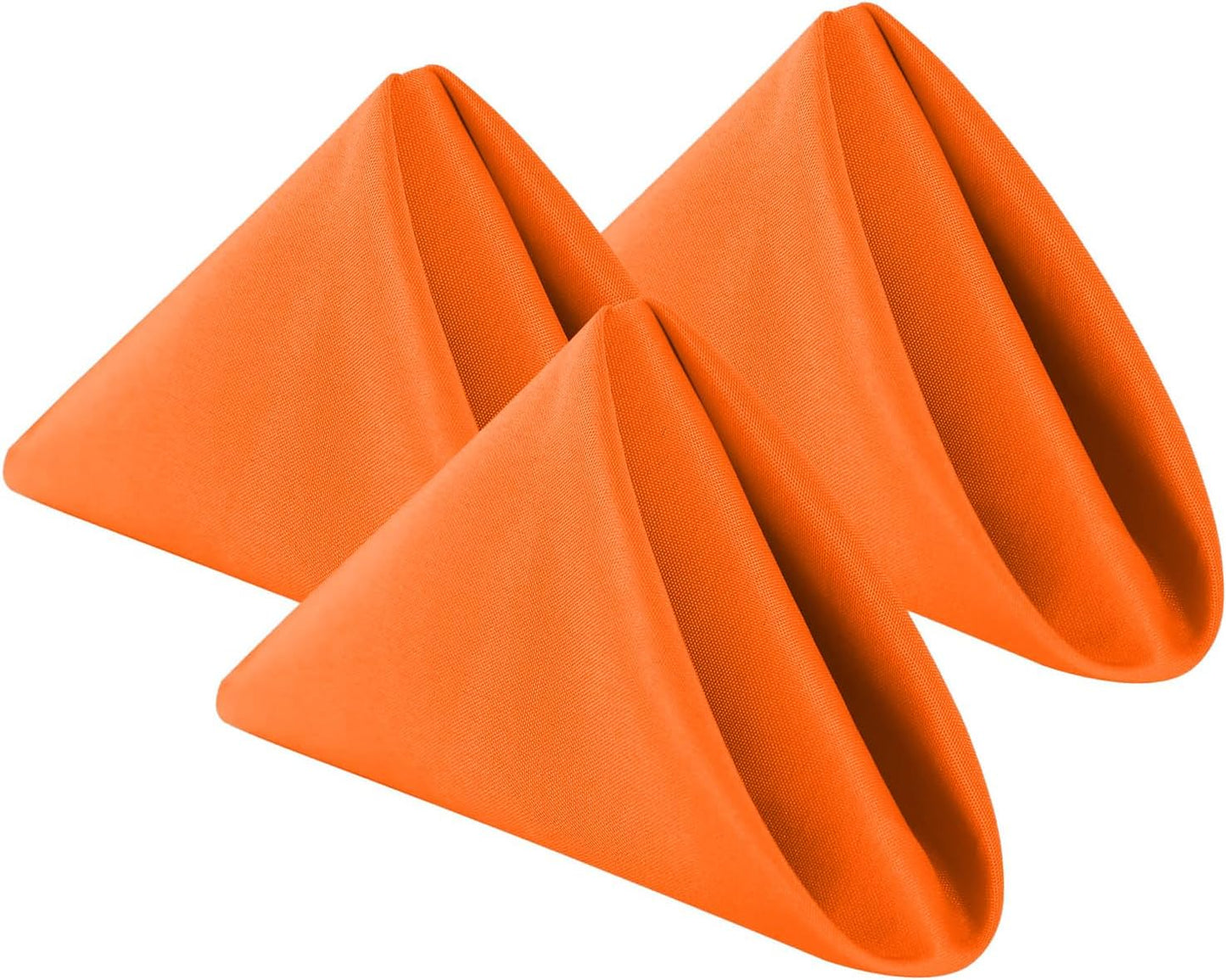 Cupuamon Cloth Napkins 17x17 inch Washable Polyester Dinner Napkins Soft Table Napkins for Wedding Party Dining Banquet(Orange,12PCS)