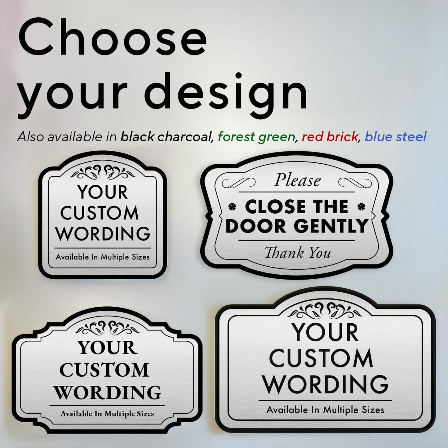 Custom Decorative Outdoor Signs, Personalized Aluminum, Customized Driveway, Waterproof Made in USA, Metallic Silver 42x28 In