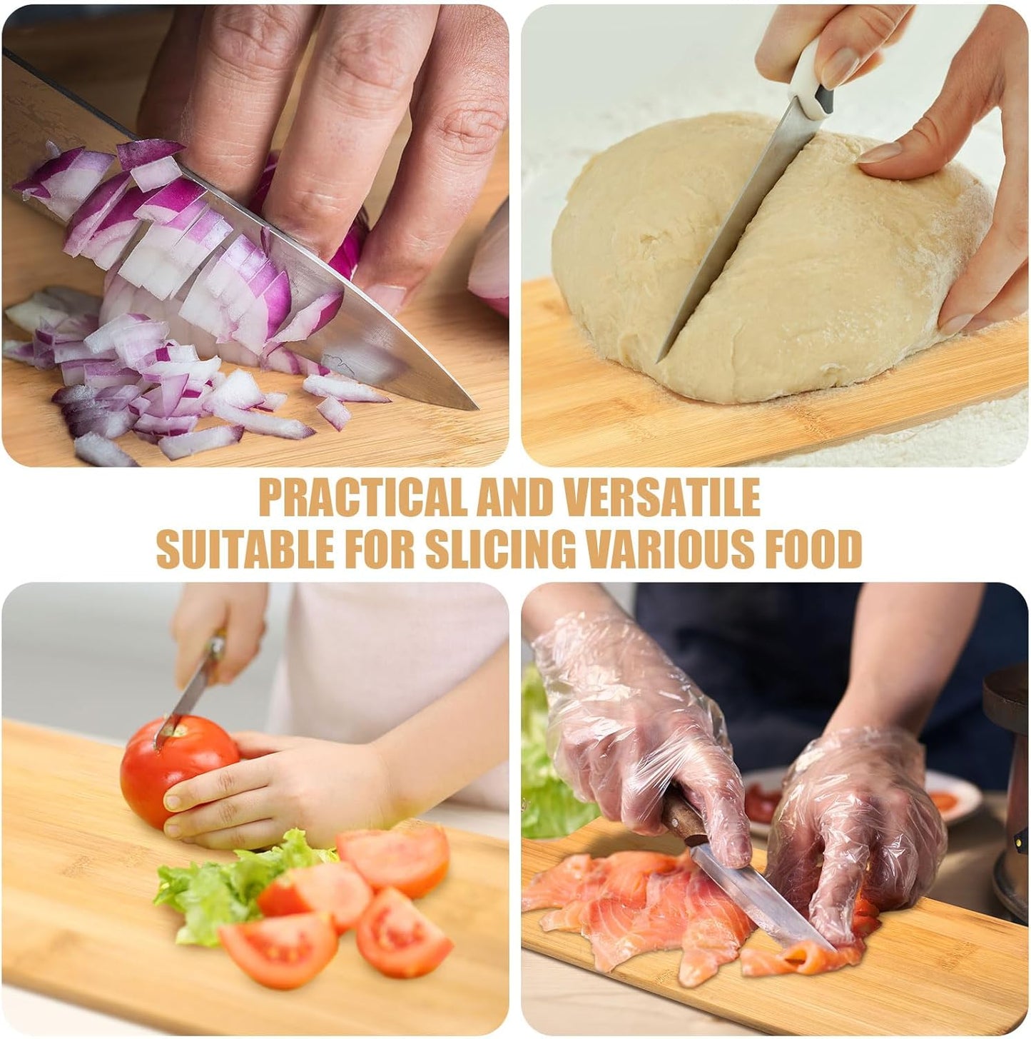 Patelai 12 Packs Wooden Cutting Board Set with Handles Large Kitchen Serving Plain Chopping Board Bulk Gifts for Mom for Vegetables Meat Pizza Cheese Fruit Bread(Bamboo,21.5 x 8.75 Inch)