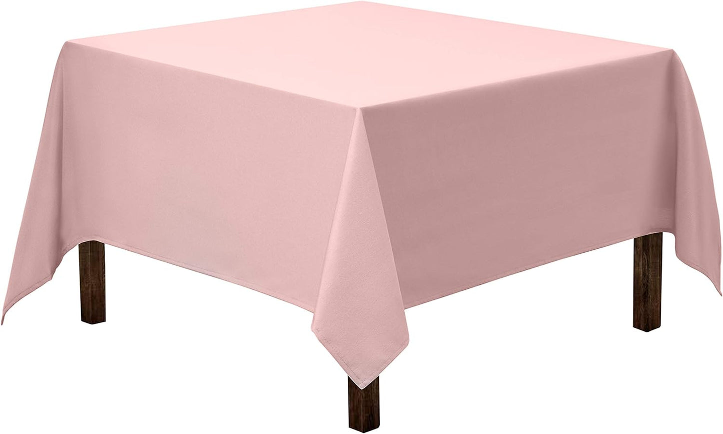 Gee Di Moda Square Tablecloth - 70 x 70 Inch Pink Table Cloth for Medium Square or Round Tables - Heavy Duty Washable Fabric - for Buffet Table, Holiday Party, Dinner, Wedding & Baby Shower