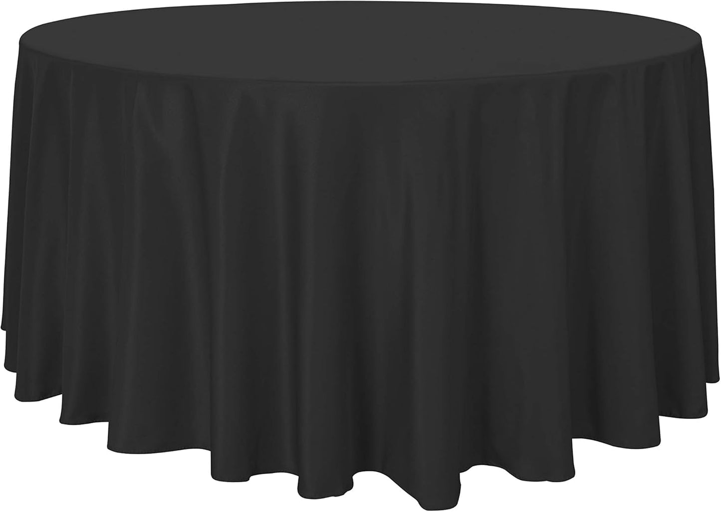 sancua Round Tablecloth - 108 Inch - Water Resistant Spill Proof Washable Polyester Table Cloth Decorative Fabric Table Cover for Dining Tables, Buffet Parties and Camping, Black