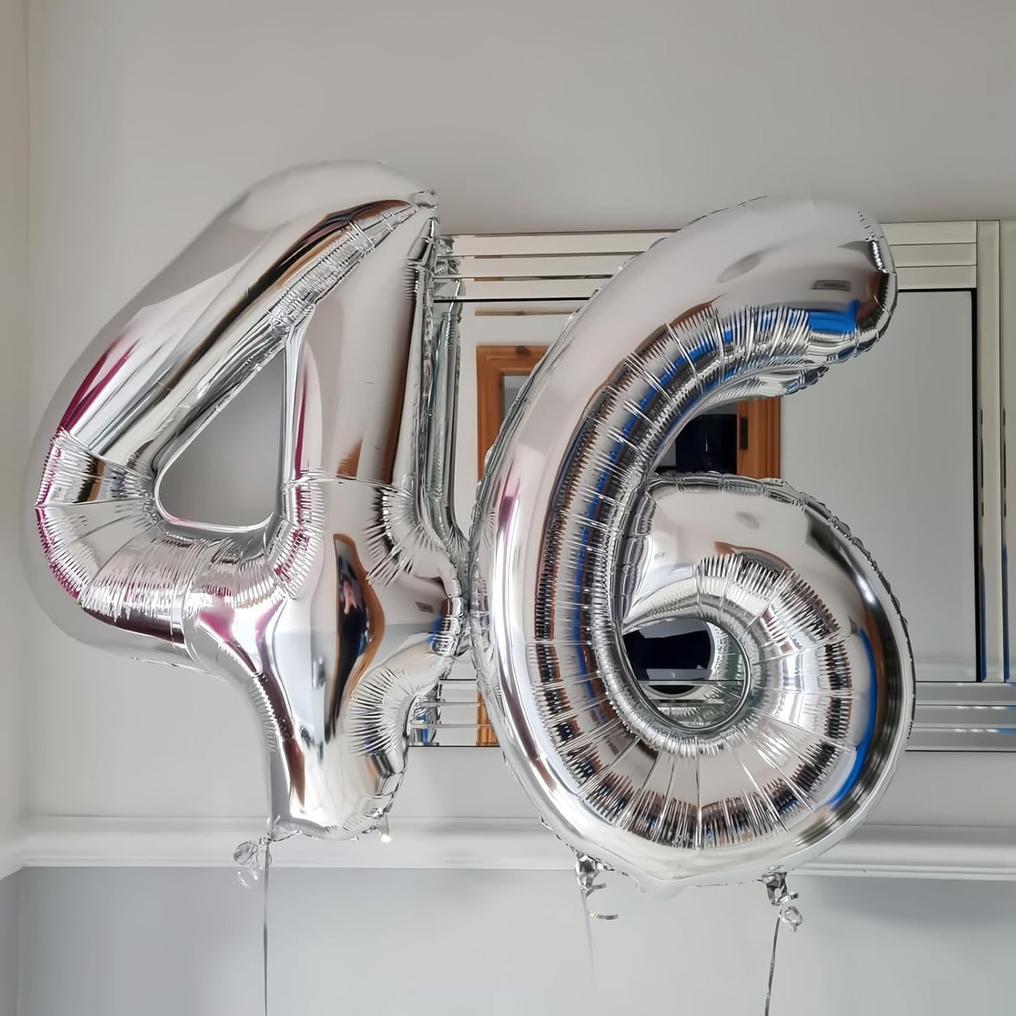 Silver 8 Balloon,40 Inch Number 8 Balloon,8 Birthday Balloon Decorations,Helium Silver 8 Balloon Number for Birthday Party Decorations