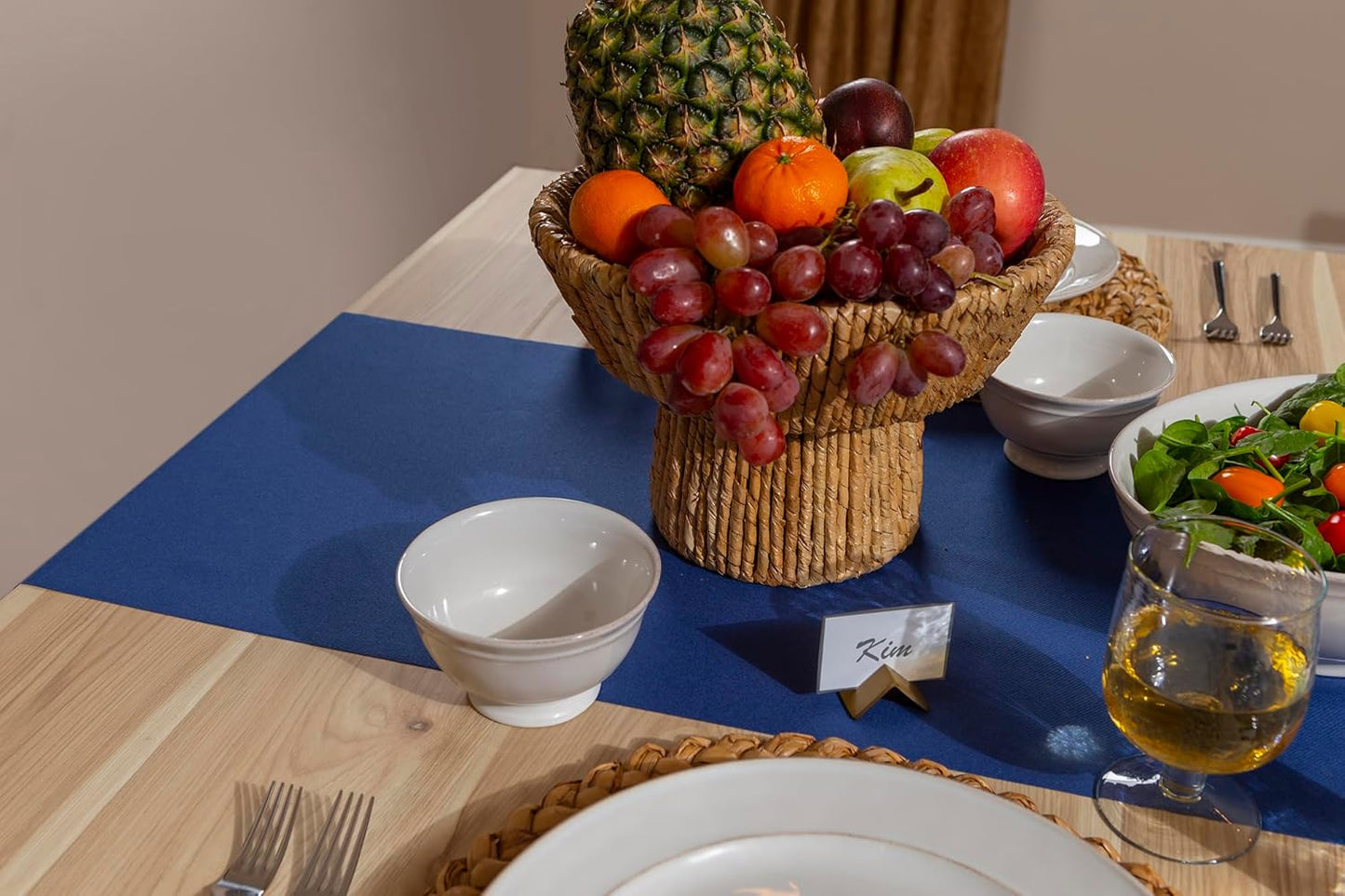 American Homestead Paper Table Runner Roll - 78 ft. Disposable Linen-Like Table Cover Roll - 20 Perforated Table Runners (16" x 48") for Parties, Weddings, and Events - Navy Blue