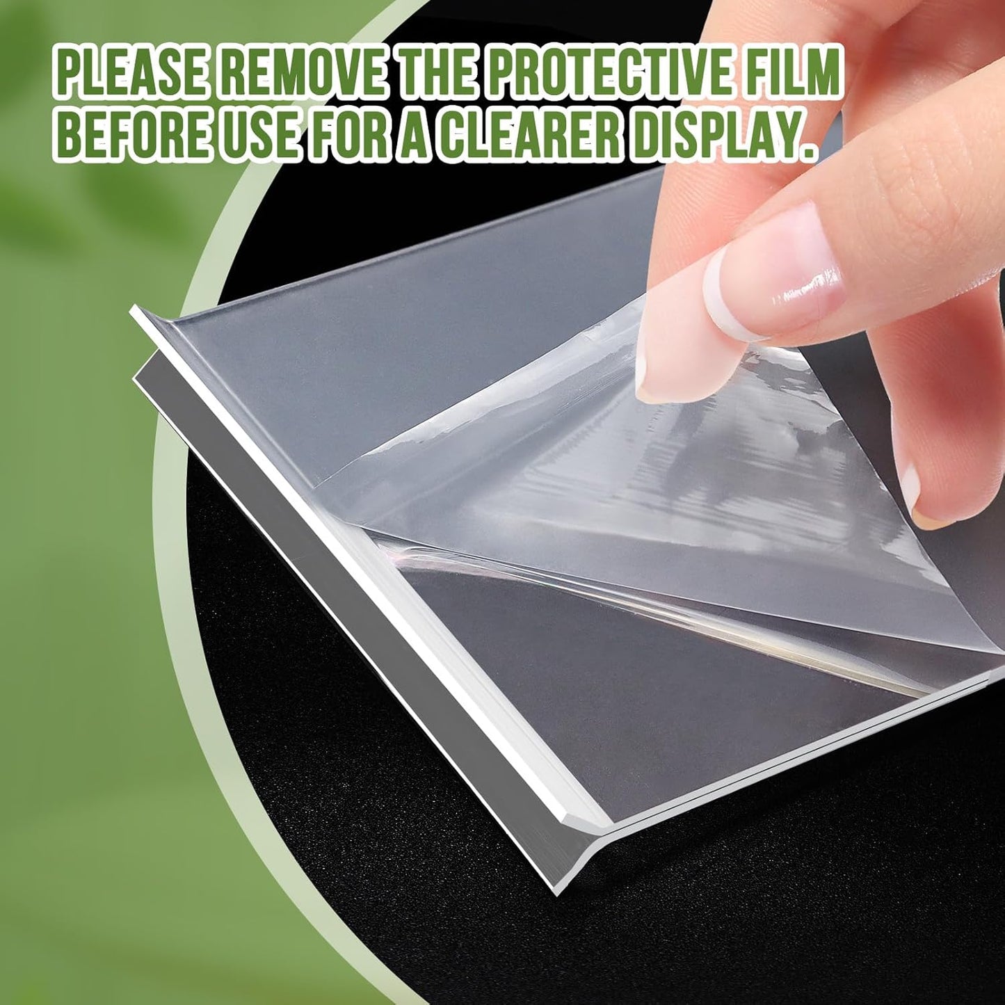 Acrylic Sign Holder 5x7, 25 Pack Clear Double Sided Table Menu Vertical Display, Plastic Flyer Display Stand, Paper photo Plastic Sign Frame Suitable for Restaurants Office Store Hotels, Show Fair